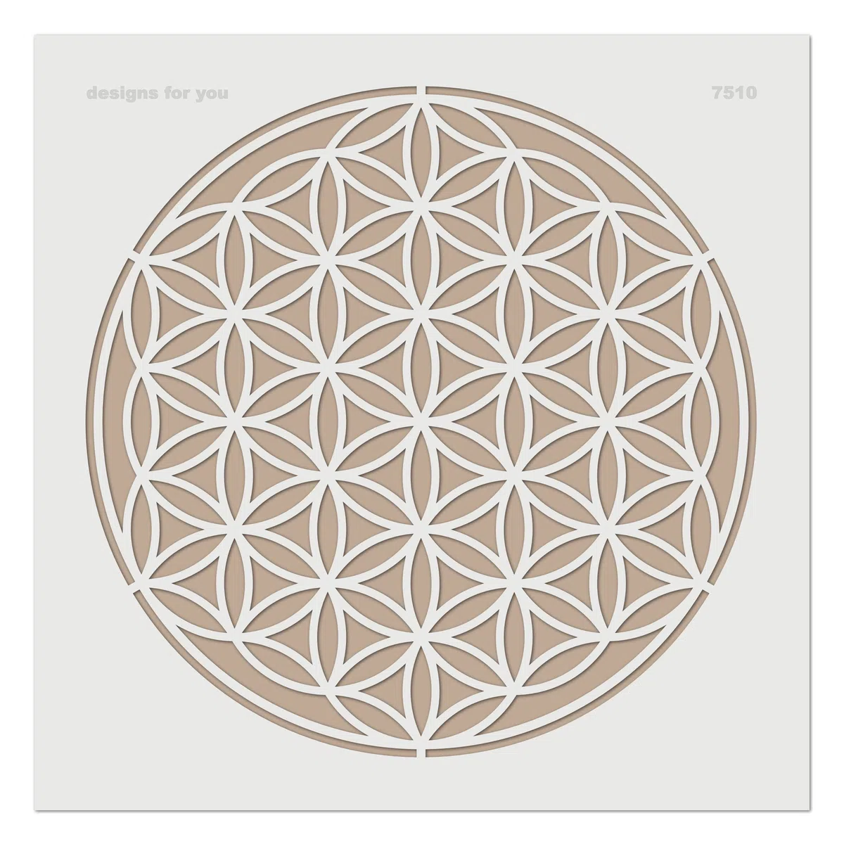 designs for you Schablone – Blume des Lebens, wählbar Ø 30 cm bis 80 cm // Malerschablone Lebensblume in S - XXL für ihre Wandgestaltung // Wandschablone ist wiederverwendbar (XXS)