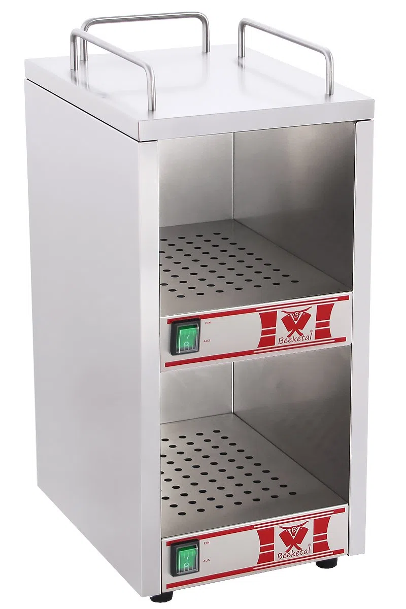 Beeketal 'BTW-1' Profi Gastro Tassenwärmer elektrisch für bis zu ca. 36 Tassen (je nach Tassengröße), 2 Fächer getrennt regelbar, konstante Wärme mit nur 2 x 70W, (B/T/H): ca. 250 x 320 x 550 mm