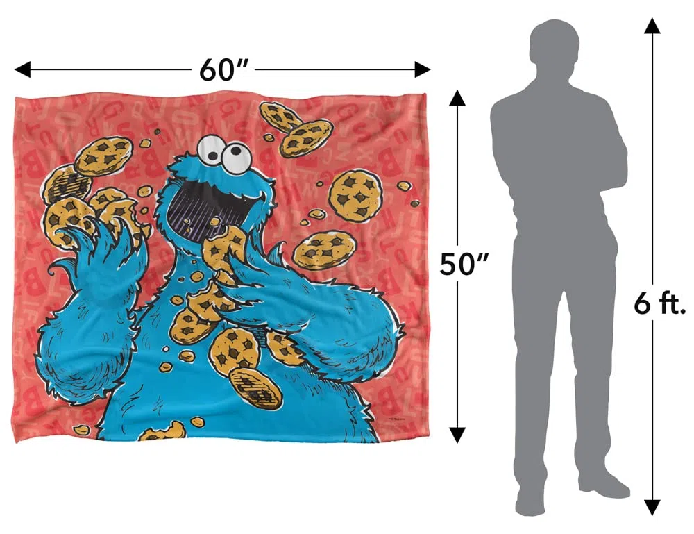Sesamstraße Sesame StreetSelky Touch Optimalweiche Kuscheldecke, Motiv, offiziell lizenziert, 152 x 127 cm