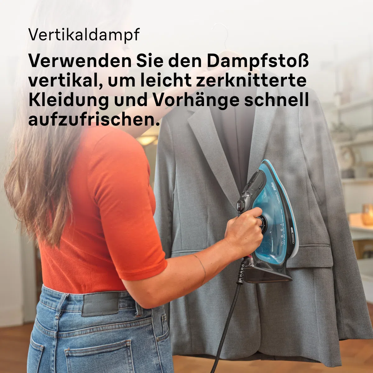 Braun TexStyle 5 SI5256 BL Dampfbügeleisen mit FreeGlide 3D Bügelsohle, Präzisionsspitze, Vertikaldampf, Anti-Tropf-System, 210 g/min Dampfstoß, 300ml Wassertank, 2600W, Schwarz/Blau