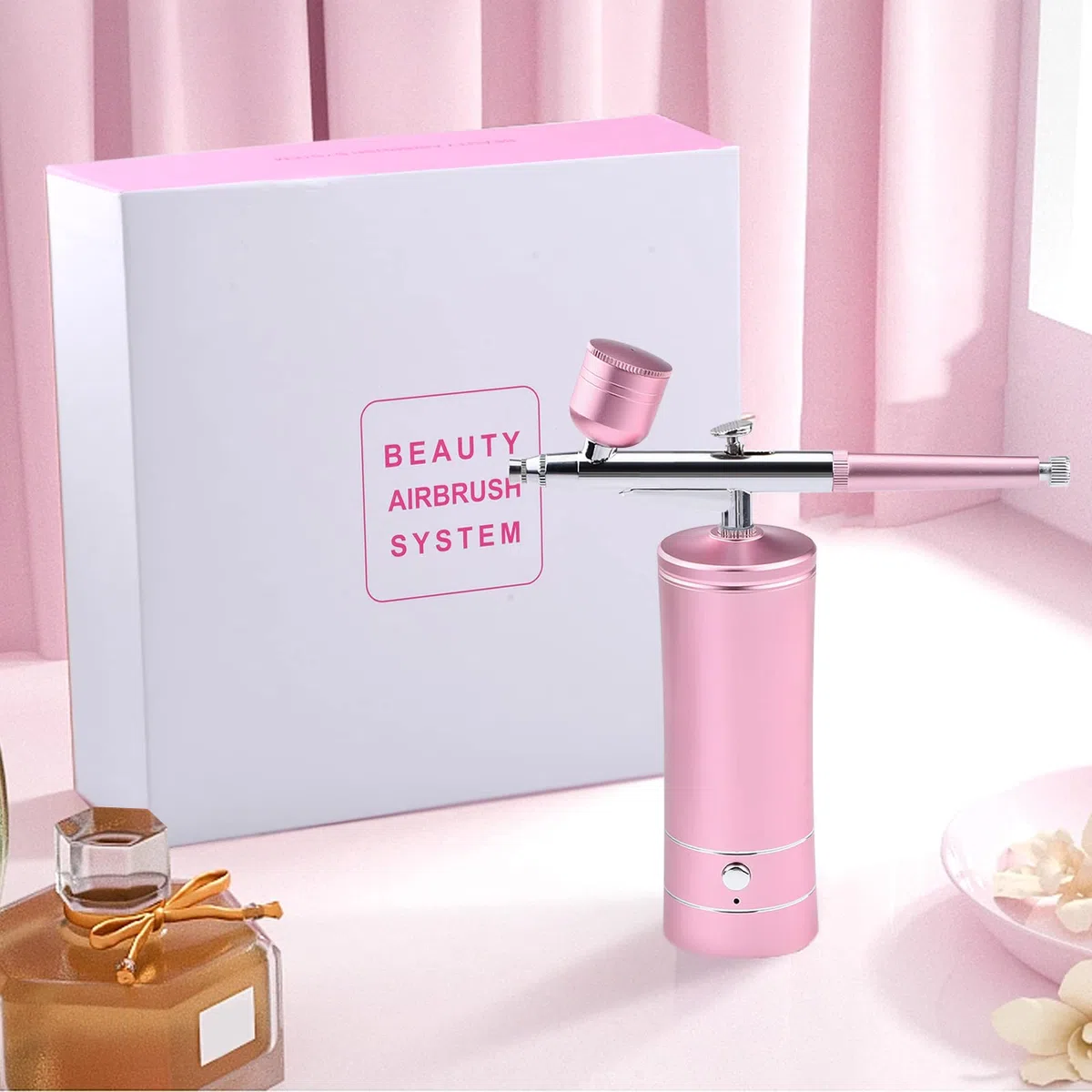 Daakro Wireless Airbrush Set, Portable Handheld Cordless Airbrush Gun, Mini Rechargeable Air Brush for Makeup, Cake Decoration, Tattoos, and Face Painting