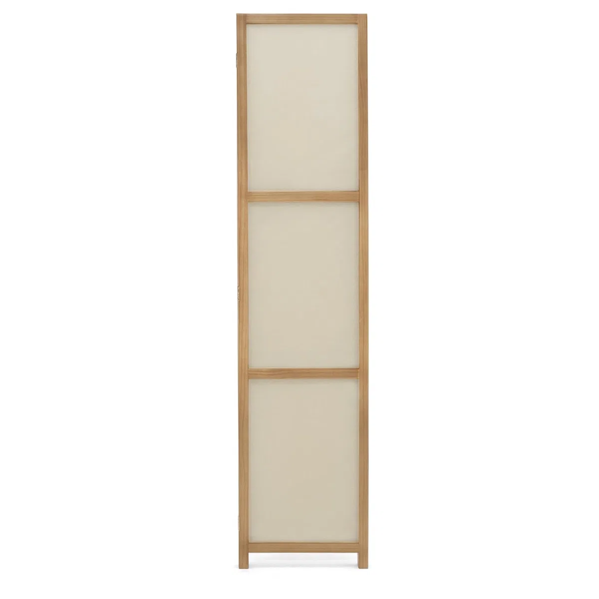 IDMarket - Innenparavent aus Holz und beigem Stoff