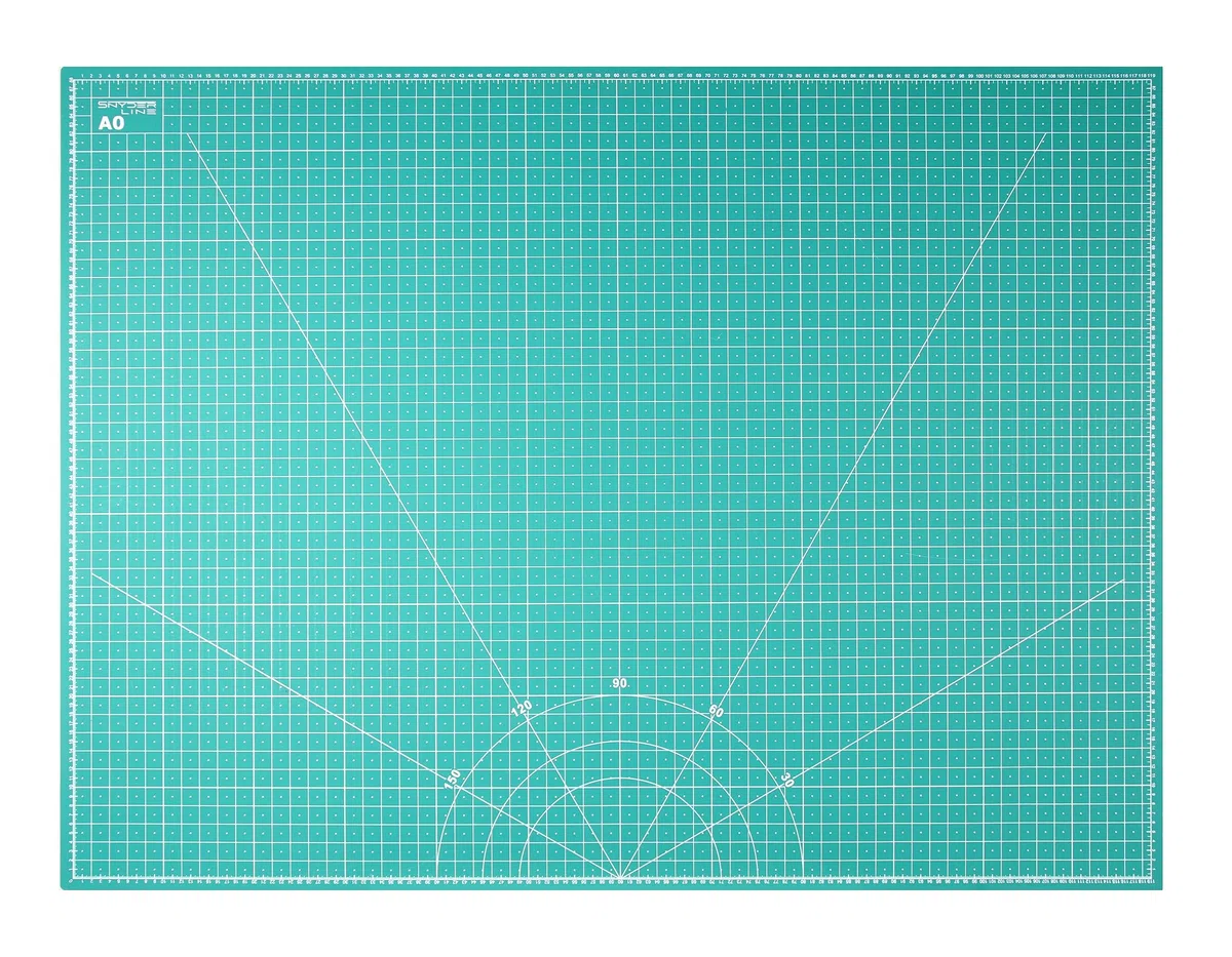 Schneidematte A0 91x122 cm Grün – Selbstheilende Cutting Mat A0, 5-lagig & schnittfest, beidseitig bedruckt, extra große Bastelunterlage & Schneideunterlage für Nähen, Patchwork, Modellbau