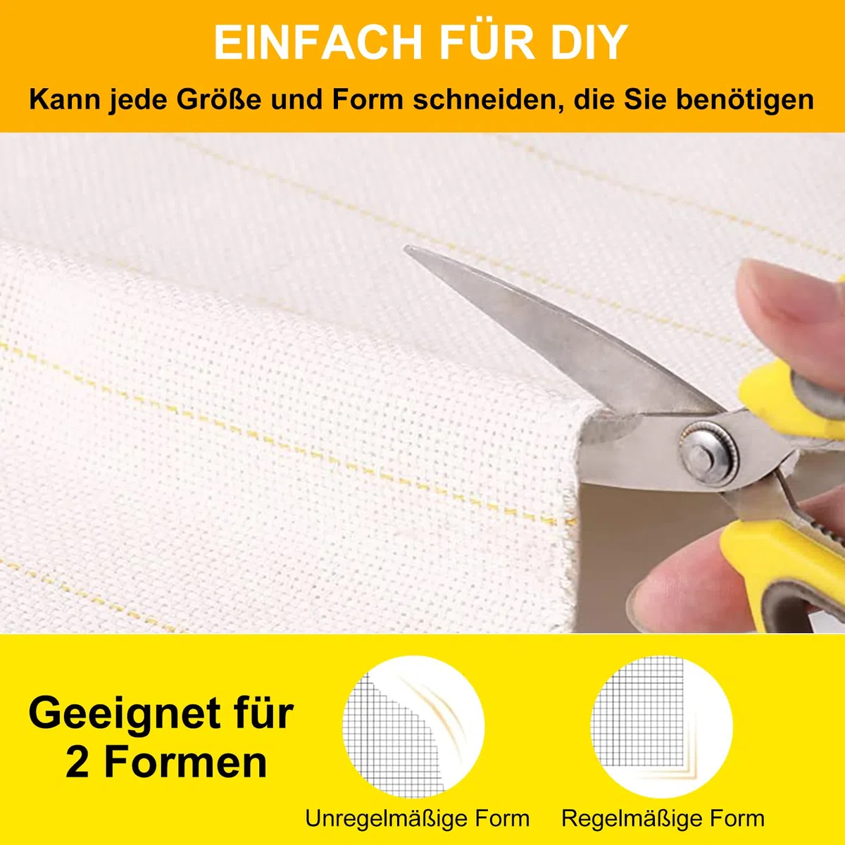 Tufting Cloth,Tufting Tuch mit Markierten Gelben Linien für Tufting,Professionelle Monk Cloth,Tufting Stoff für Tufting Guns für Handgefertigte Teppiche | Tapisserien 2.16M*2M