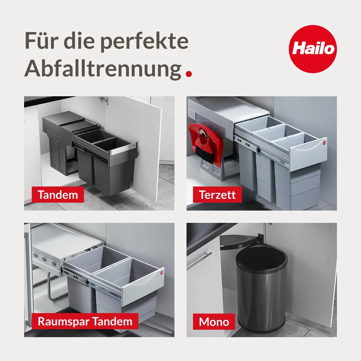 Hailo AS Raumspar Tandem 18/8,5/8,5/D - 3642131 Einbau Abfallsammler