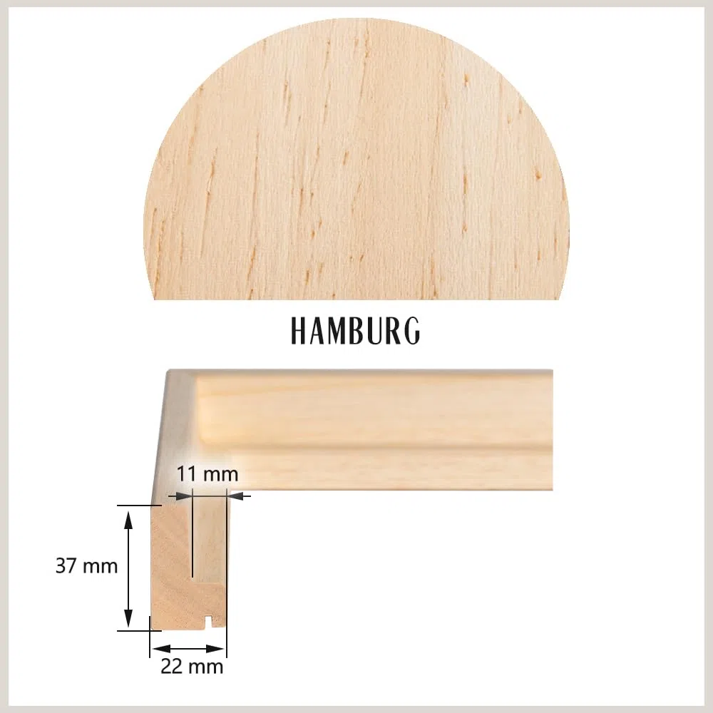 Bildershop-24 Schattenfugen - Rahmen LEMGO 30 x 40 cm Natur (unbehandelt)