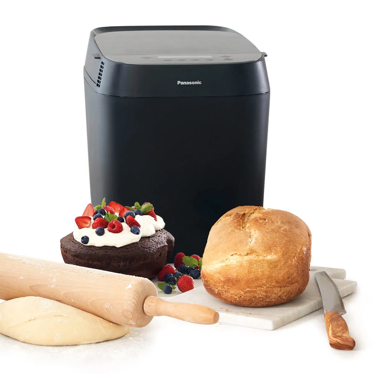 Panasonic Croustina Brotbackautomat SD-ZD2010 für Krustenbrot (18 Programme, Brotmaschine, glutenfrei, knuspriges Brot, Vollkorn-Krustenbrot), schwarz