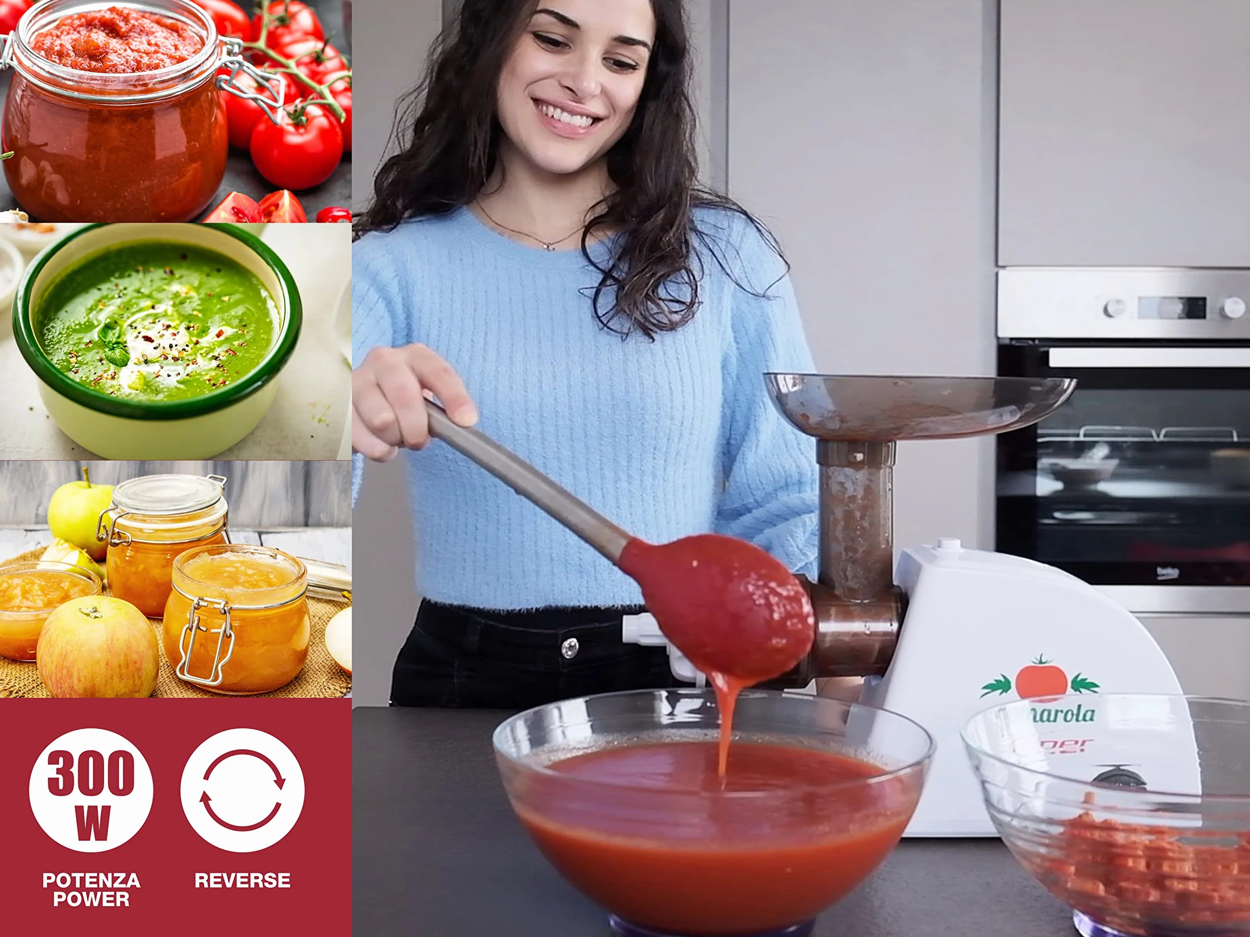 BEPER BP.720 Tomatenpresse Elektrisch – Tomatenpresse 300 W