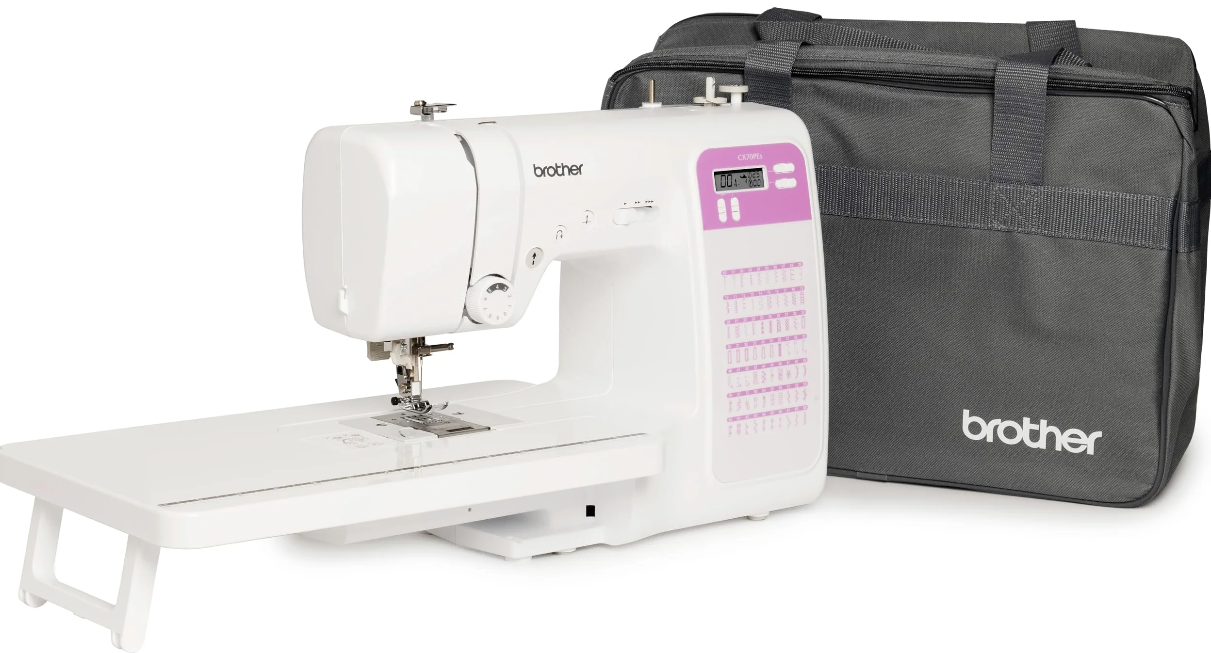 Brother CX70PES Elektronische Nähmaschine mit 70 Stichen Nähen + Tisch und Tasche inklusive