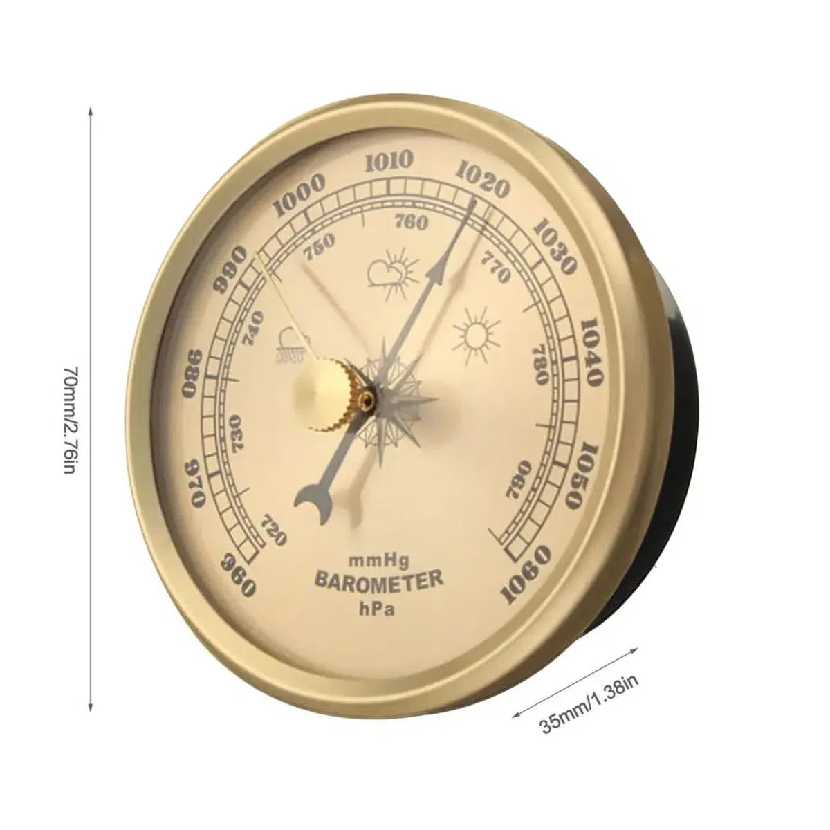 Outdoor Barometer - Wetteranzeige für Draußen,Tragbarer Barometer für Angeln Surfen Wandern Camping Bootfahren Jagdaktivitäten Unisex | Angelausrüstung Seen