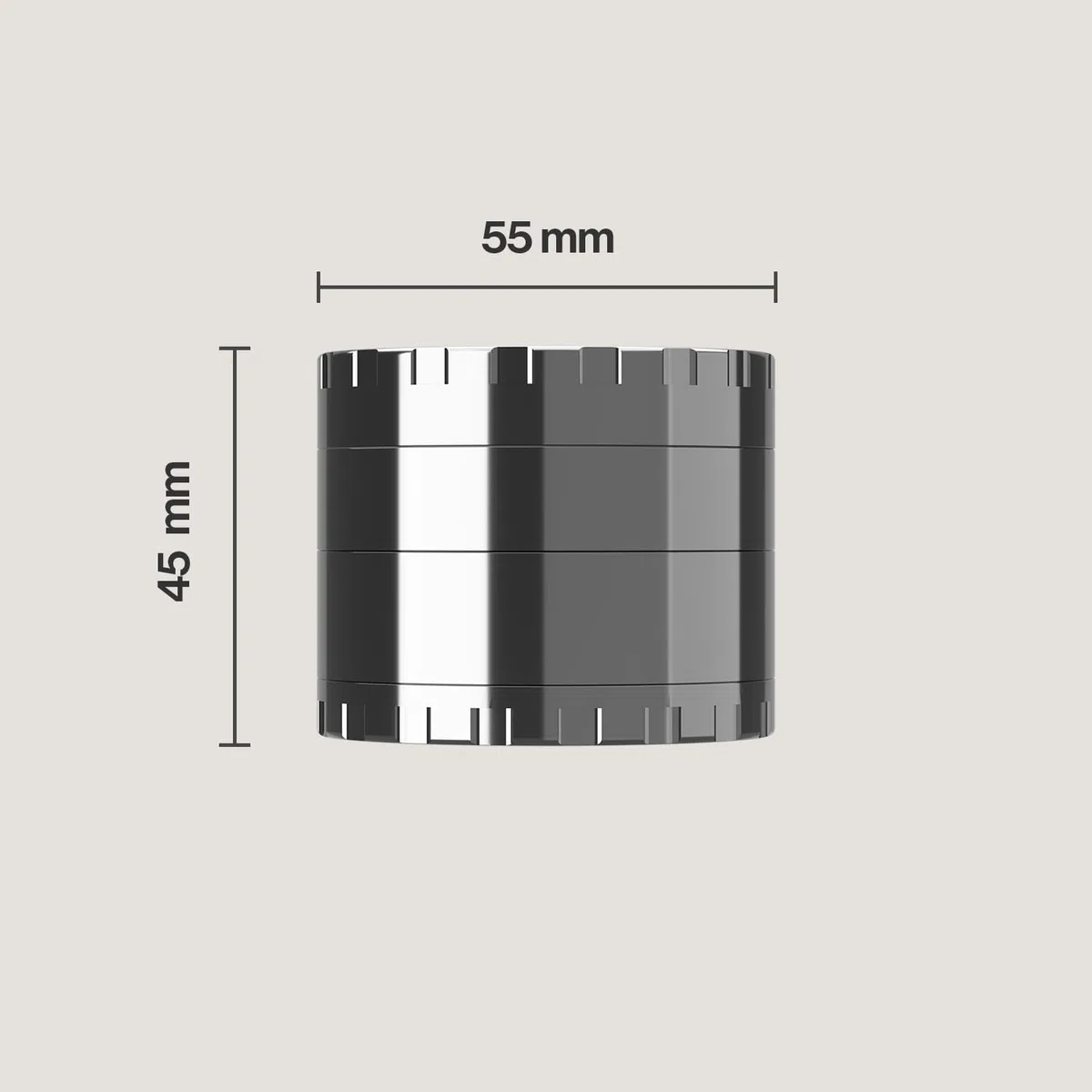 Bloomint Edelstahl Grinder 55mm, 4-teiliger Metall-Grinder für Kräuter, Gewürze und Herb