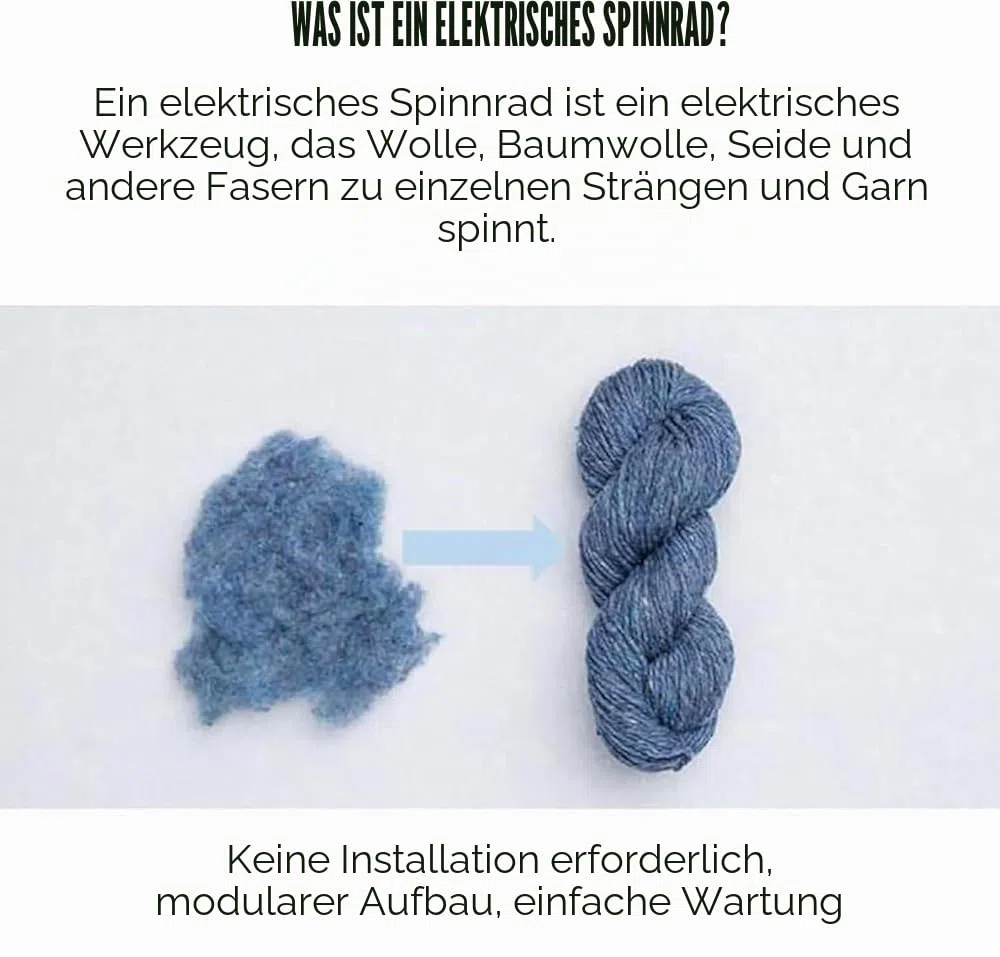 Elektrisches Spinnrad, automatische Garnwickelmaschine, Strickwolle, Garnwickler, Geschwindigkeitskontrolle, vorwärts und rückwärts, für Garnweben (Farbe: Grün)