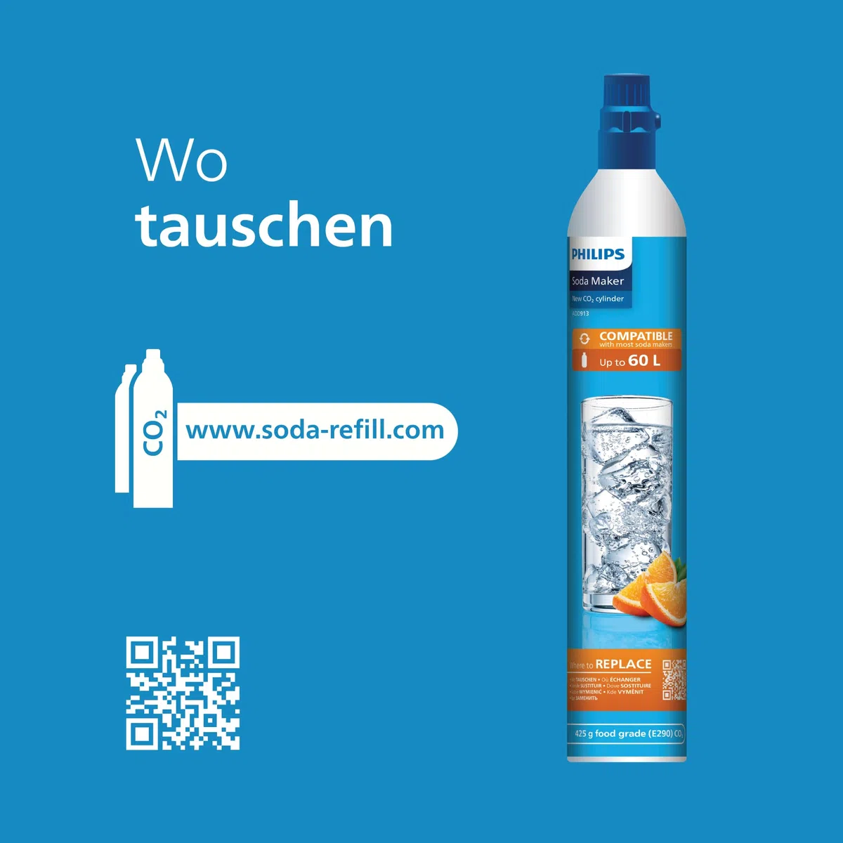 Philips Water ADD4902BK/10 GoZero Wassersprudler, plastik, 1 Liter, Schwarz
