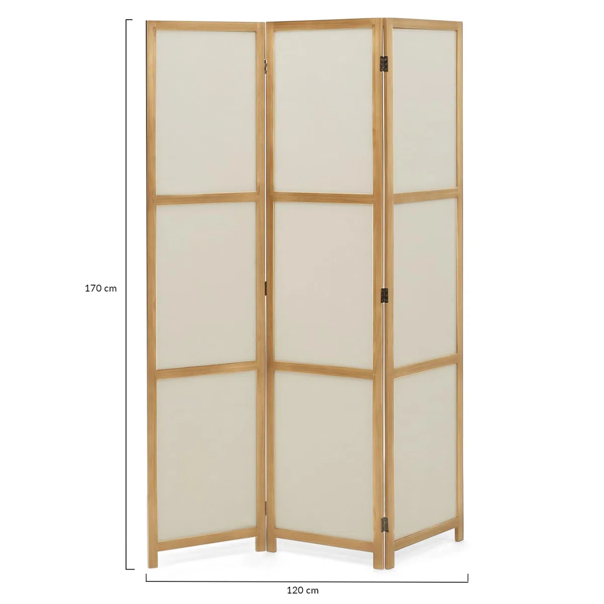 IDMarket - Innenparavent aus Holz und beigem Stoff