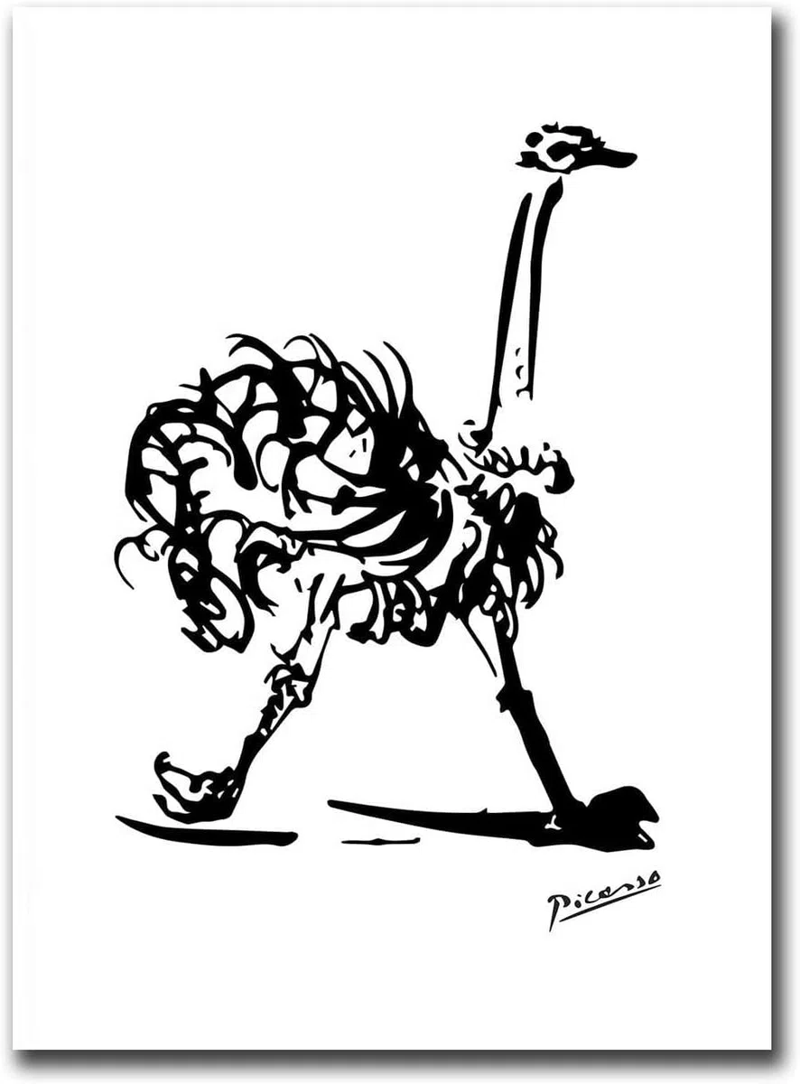 Rikin Liuff Pablo Picasso Strauß Blcak Weiß Wandkunst Picasso Drucke Picasso Poster Pablo Picasso Leinwand Malerei für Zuhause Bild Dekor 50x70cm Kein Rahmen