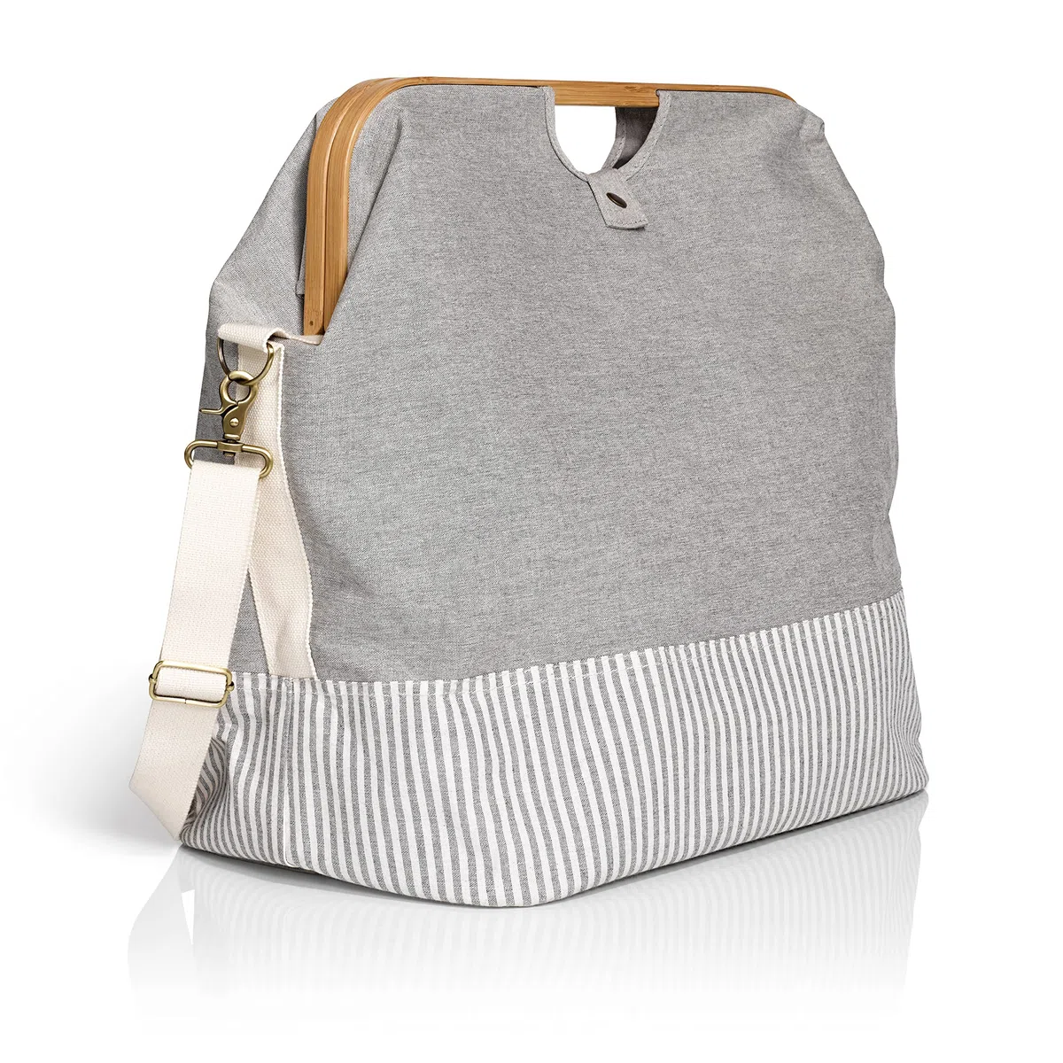 Prym Speichern & Reisetasche Leinwand und Bambus, Grau