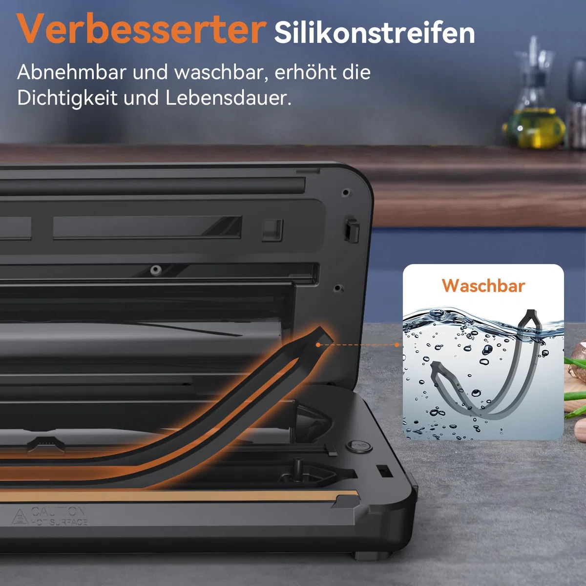 Vakuumiergerät 8-in-1 80 KPA Lebensmittel Trocken-/Feuchtmodus mit Cutter und Beutelaufbewahrung
