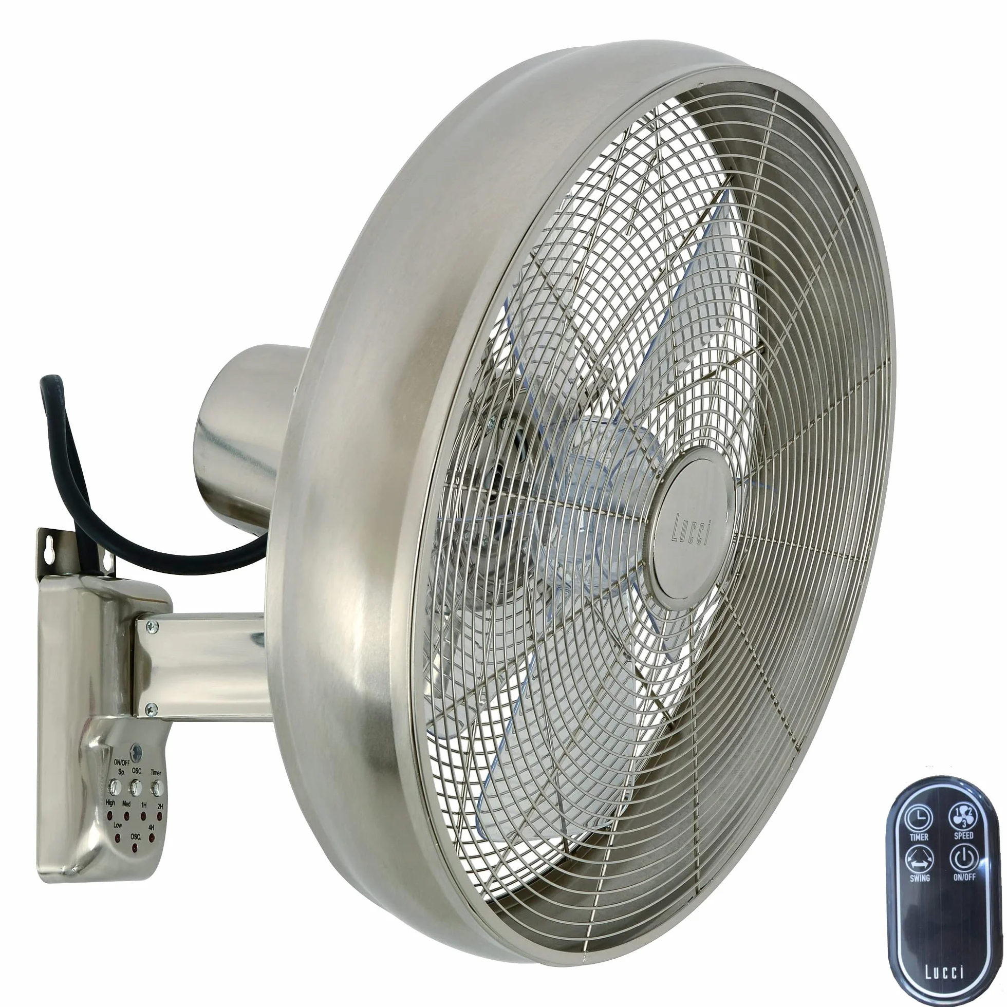 LUCCI AIR Breeze Wandventilator mit Fernbedienung, Stahl