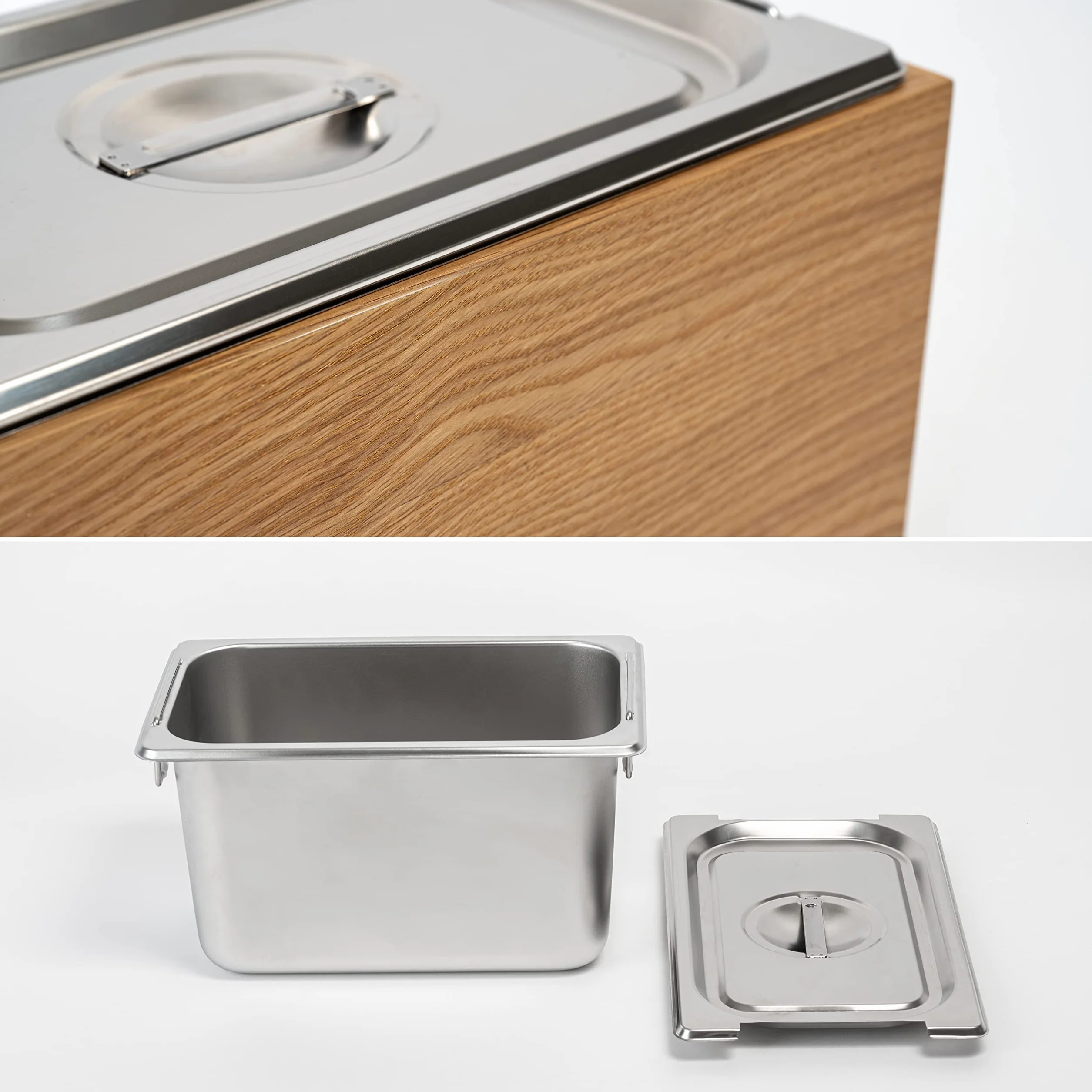 KAZAI. Design Bio-Mülleimer -Holma- | 4.5L, Spülmaschinenfest und aus Echtholz-Veneer | Küchen Komposteimer für Bio-Abfall | Eiche