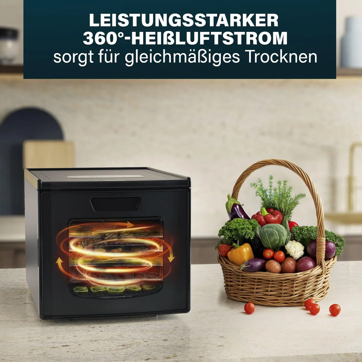 Princess Food Dehydrator mit 6 Edelstahl-Einschüben, Einstellbare Temperatur, Touchscreen, Timer bis 48 Stunden, 550 W, 01.112398.01.001