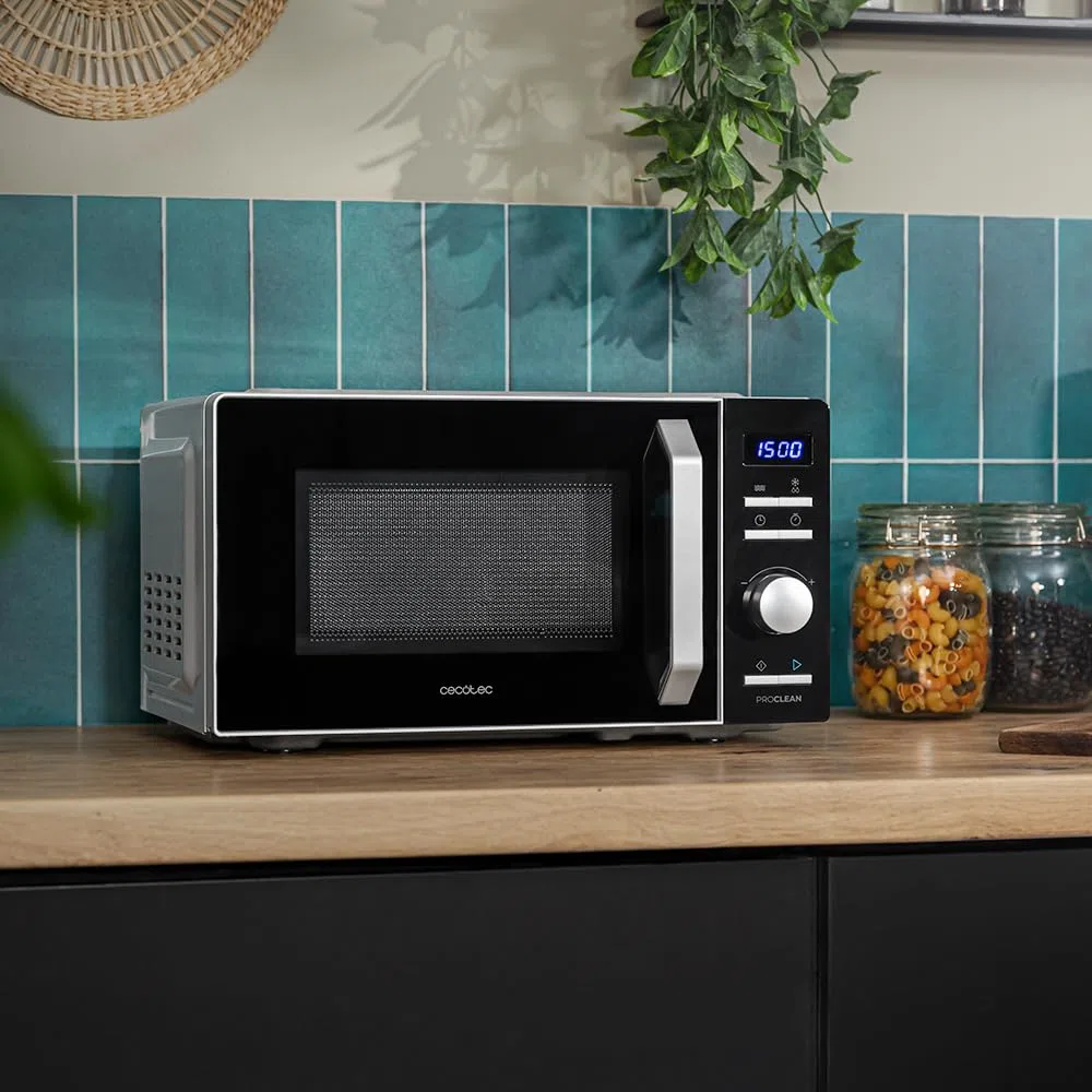 Cecotec Inverter-Mikrowelle - 19 l Kapazität - Auftauen, Erhitzen und Kochen - Proclean 5010 Inverter. 700 W, 5 Leistungsstufen, LED-Display, 245 mm Drehteller, Timer, 8 Programme