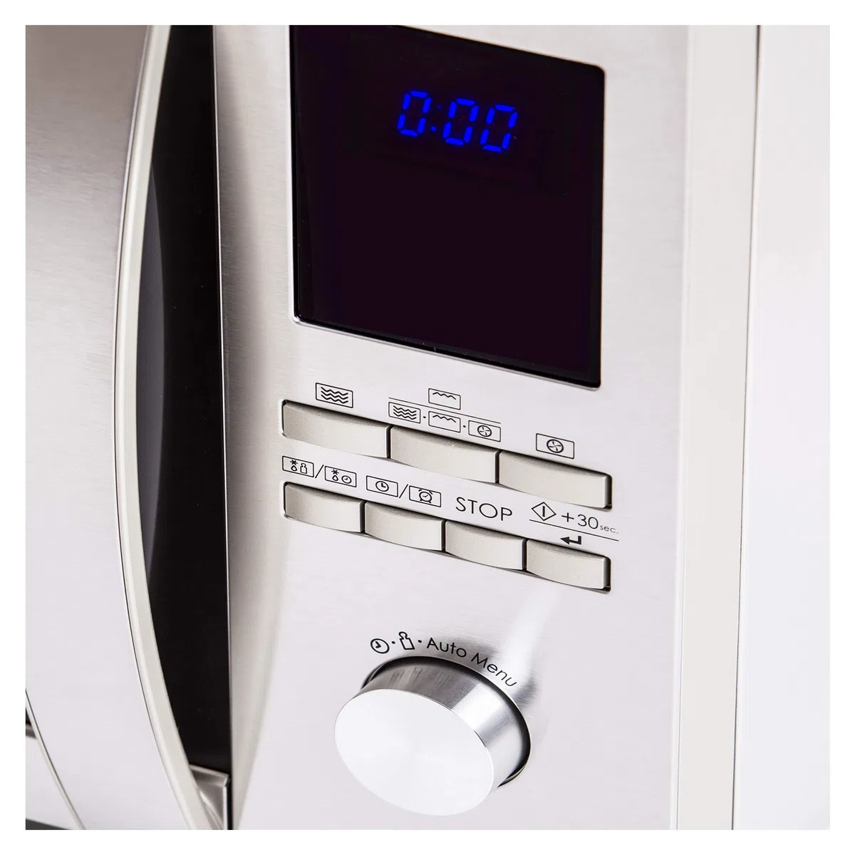 Sharp R922STWE 3-in1 Mikrowelle mit Grill und Heißluft / 32 L / 1000 W / 1100 W Infrarotgrill / 2500 W Heißluft / LED-Display / 10 Automatikprogramme / Gewichtgesteuerters Auftauen / Edelstahl