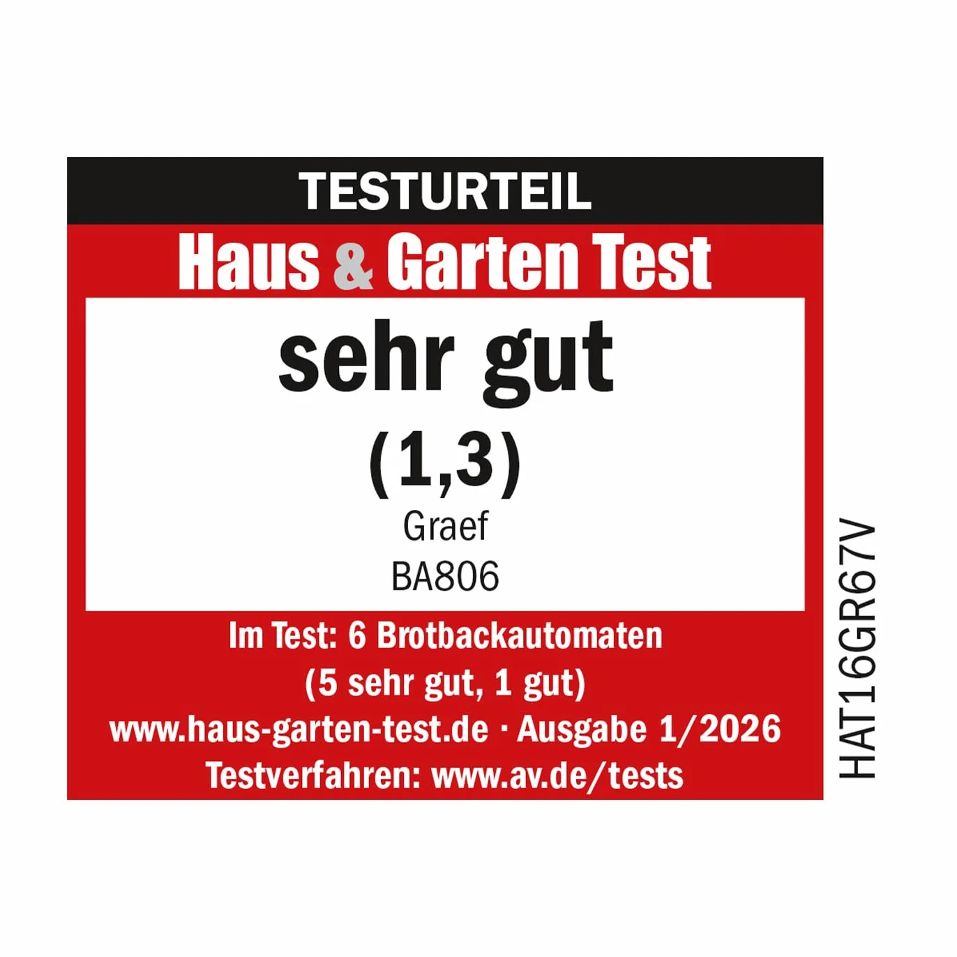 GRAEF Brotbackautomat BA806, Brotbackmaschine mit 36 Programmen, 500 g oder 750 g Brot, 60 min Warmhaltefunktion, einstellbare Gehzeiten, 3 Stufen Bräunungsgrad