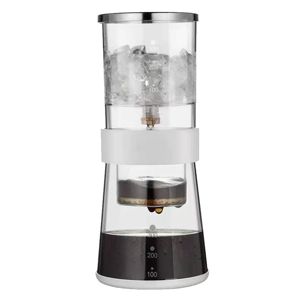 Ice Drip Kaffeemaschine, 400 ml, kaltgebrühter Kaffee, glatter Tropfer, langsamer Kalttropfen, Eiskaffeekonzentrat, Brauer mit einstellbarem Wasserfluss, Edelstahlfilter