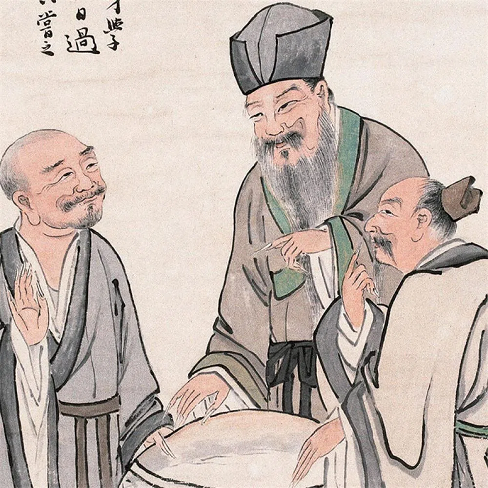 FLaig Feng Shui tibetische Thangka, Bagua, buddhistische, tibetische Thangka-Wandbehang, buddhistische Thangka-Malerei, Thangka-Brokat, dekoratives Wandbild, Seidenrollbild von Konfuzius Gemälde