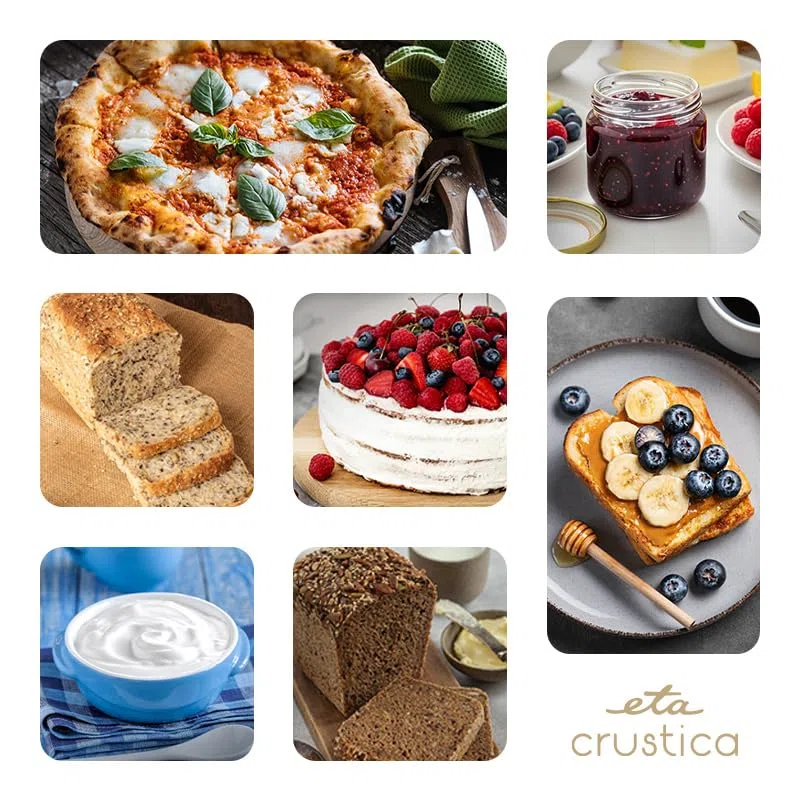 ETA Brotbackautomat Crustica I mit Direktantrieb & 12 Programmen I Riemenlose GearDrive-Technologie I 3 Brotgrößen I Krustenbräunung, Joghurt & Marmelade I BPA-frei I 550 W