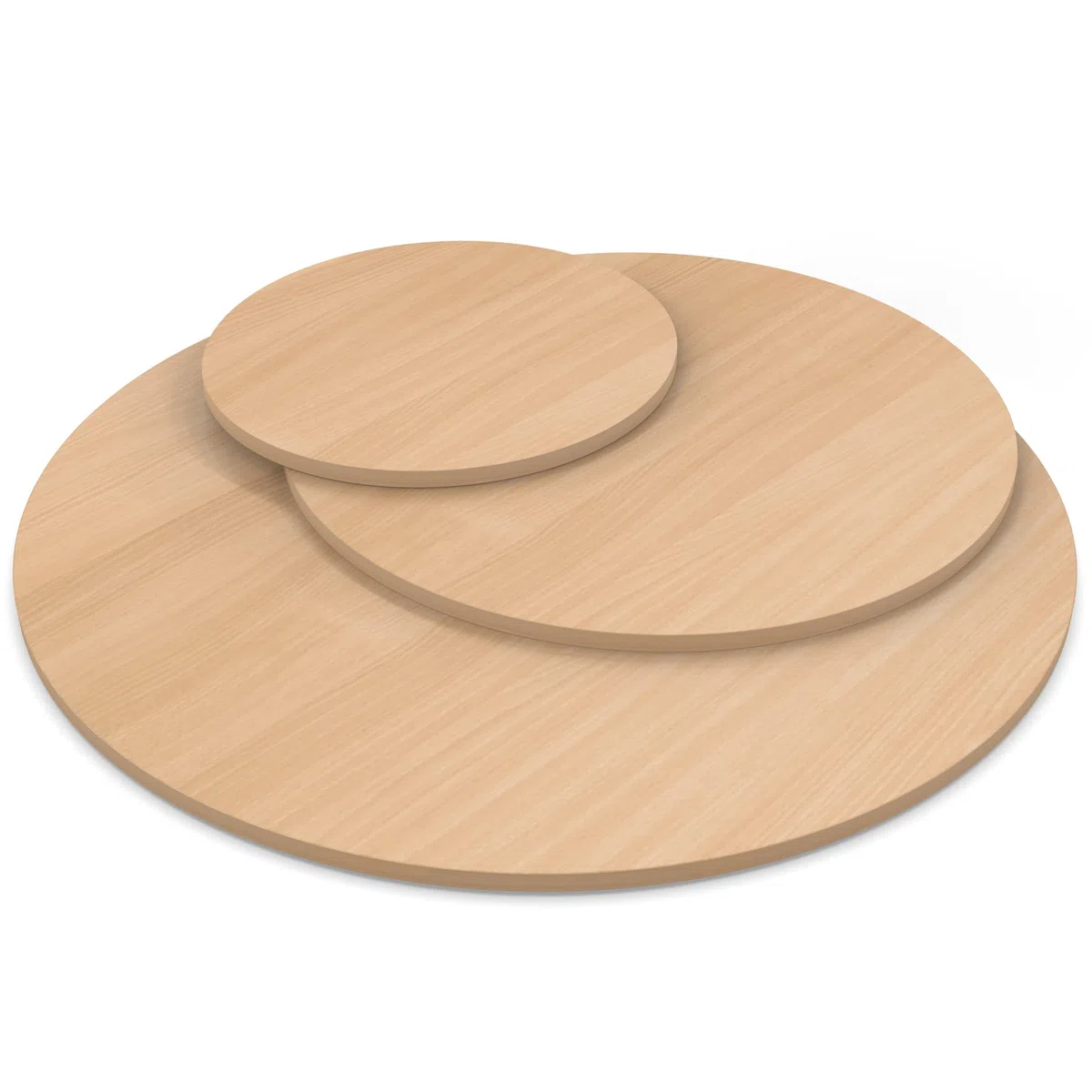 AUPROTEC Tischplatte 28mm rund Ø 600 mm Buche Holzplatte melaminharzbeschichtet Spanplatte mit Umleimer ABS Kante Auswahl: 60 cm