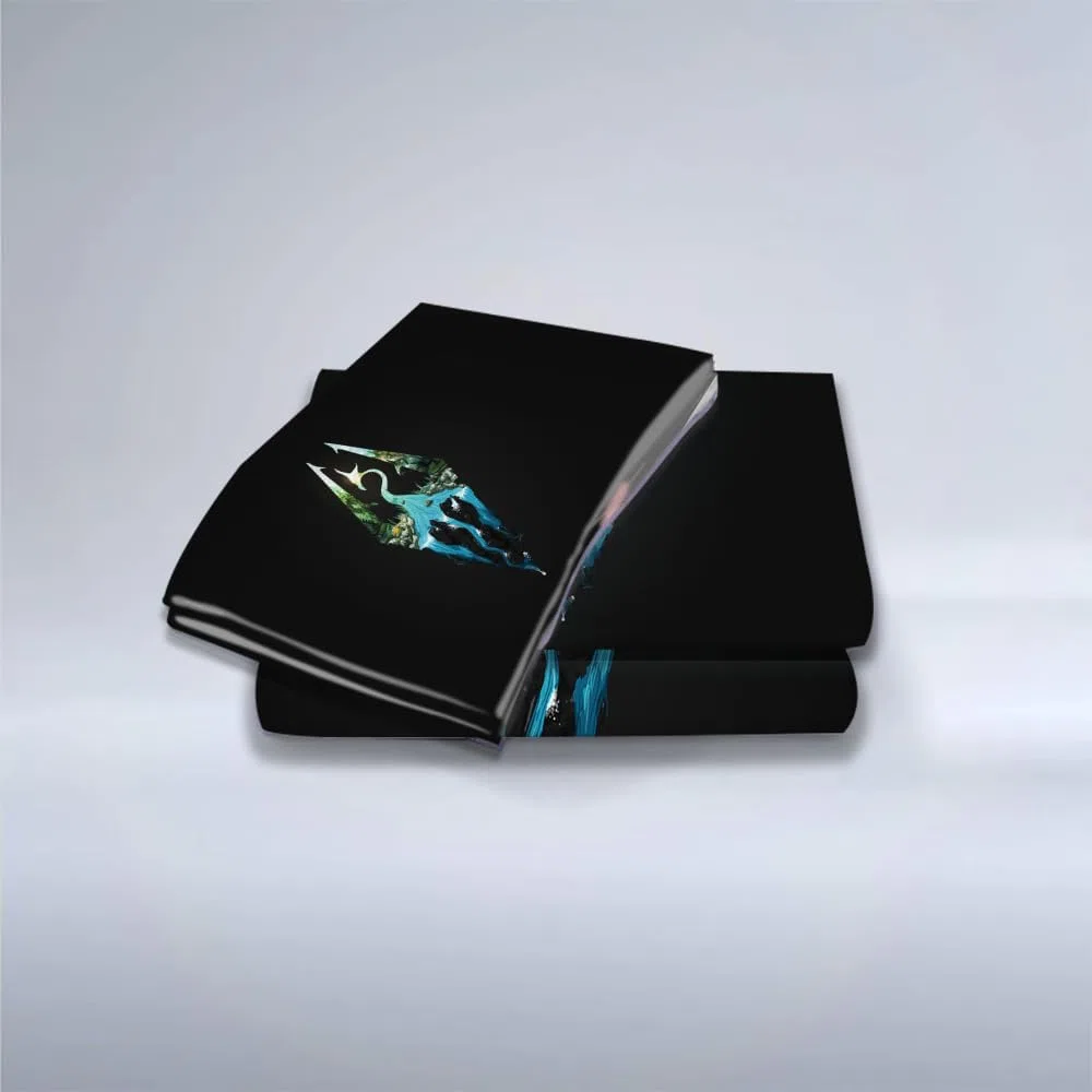 Ste-X 100% Reine Baumwolle, Elder Scrolls V Skyrim-Bettbezug-Set Mit Verstecktem Verschluss, 3-teiliges, Weiches Wohnaccessoire-Bettset Mit 1 Bezug Und 2 Kissenbezügen (TESVS 06,135x200cm)