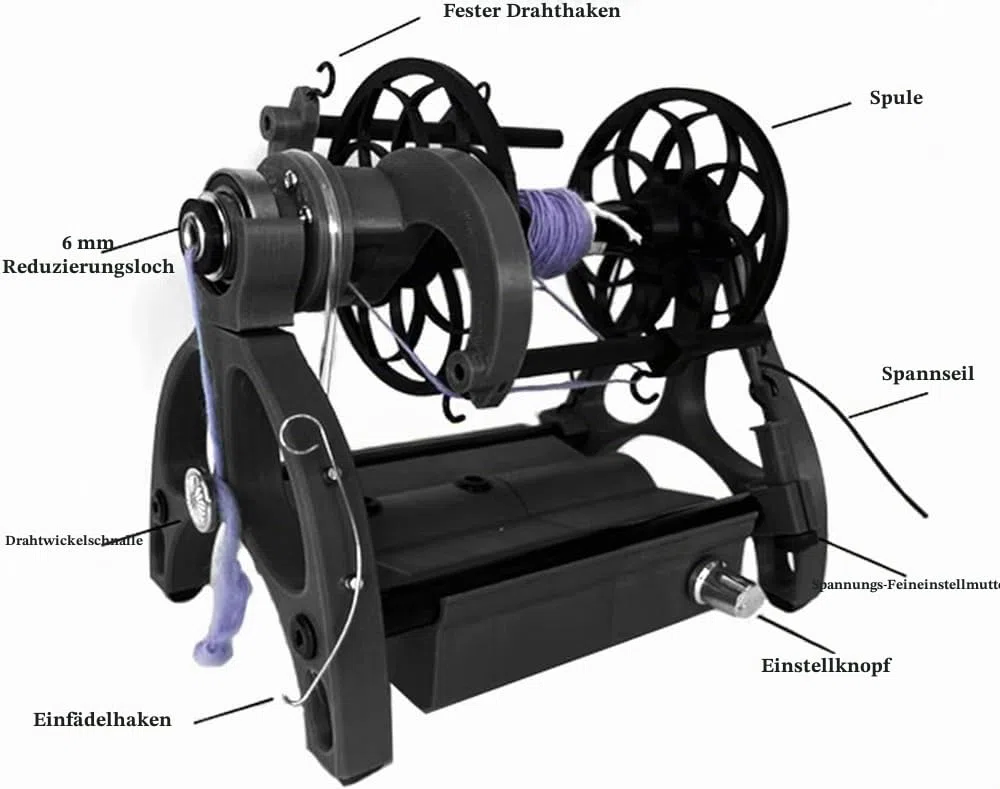 Elektrisches Spinnrad, automatische Garnwickelmaschine, Strickwolle, Garnwickler, Geschwindigkeitskontrolle, vorwärts und rückwärts, für Garnweben (Farbe: Grün)