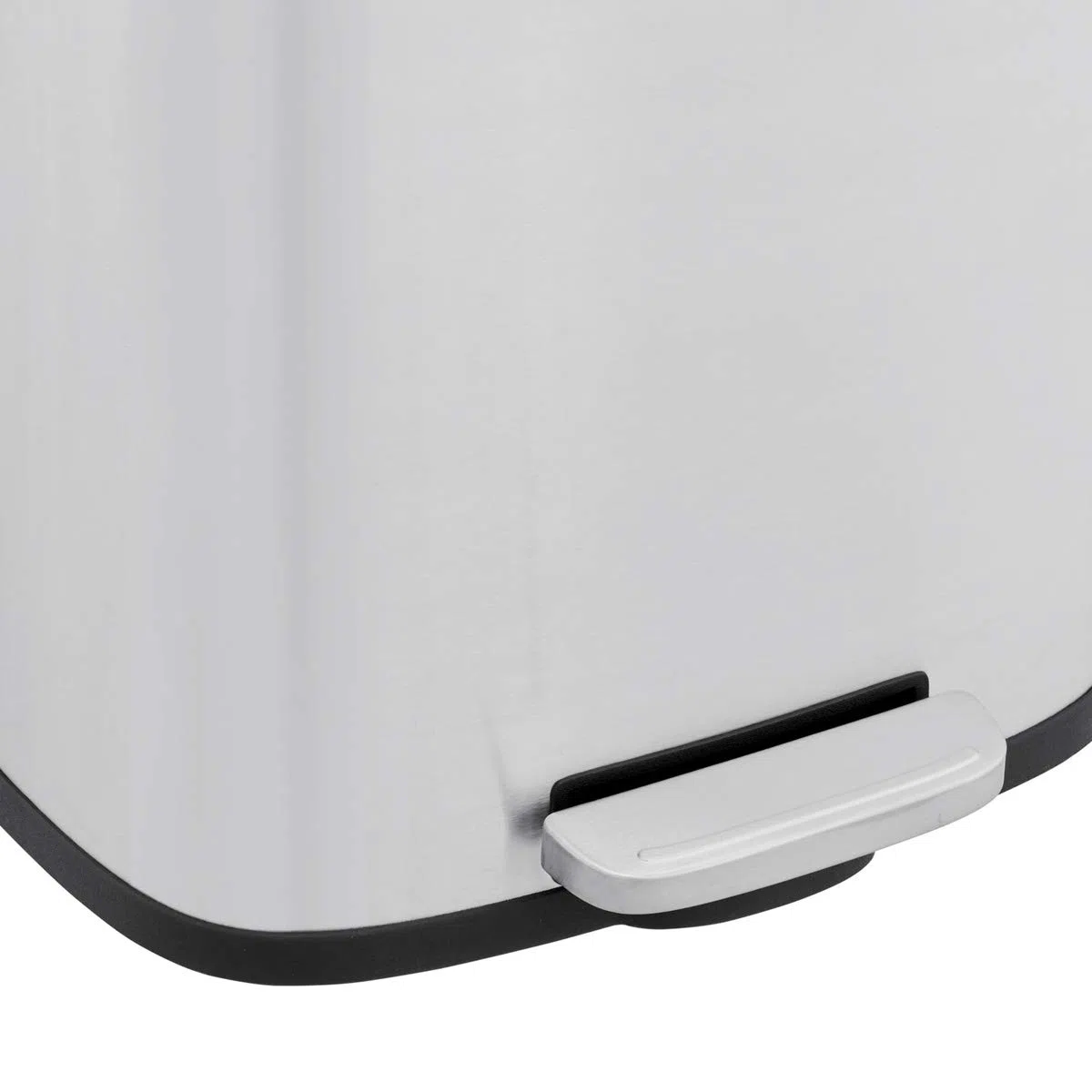 SVITA Mülleimer TQ30 silber 30L Treteimer Edelstahl Abfallbehälter Müllsammler mit Pedal Edelstahl Softclose Deckel mit Inneneimer Küchen-Eimer Abfalleimer