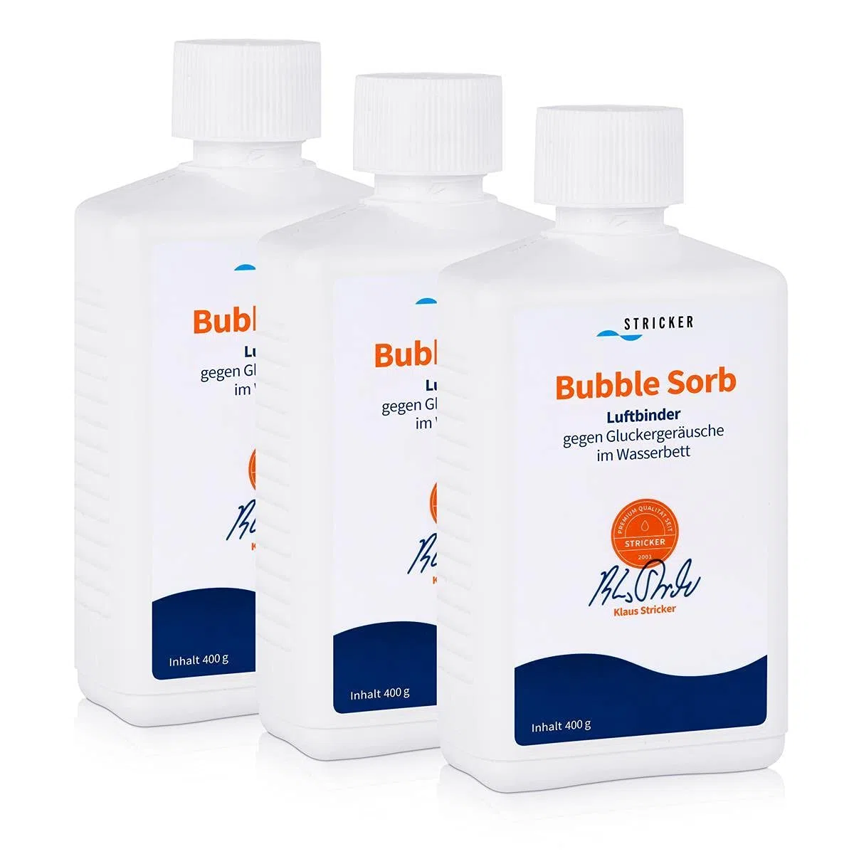 Stricker Chemie Luftbinder Bubble Sorb 400g für Wasserbetten (3er Pack)