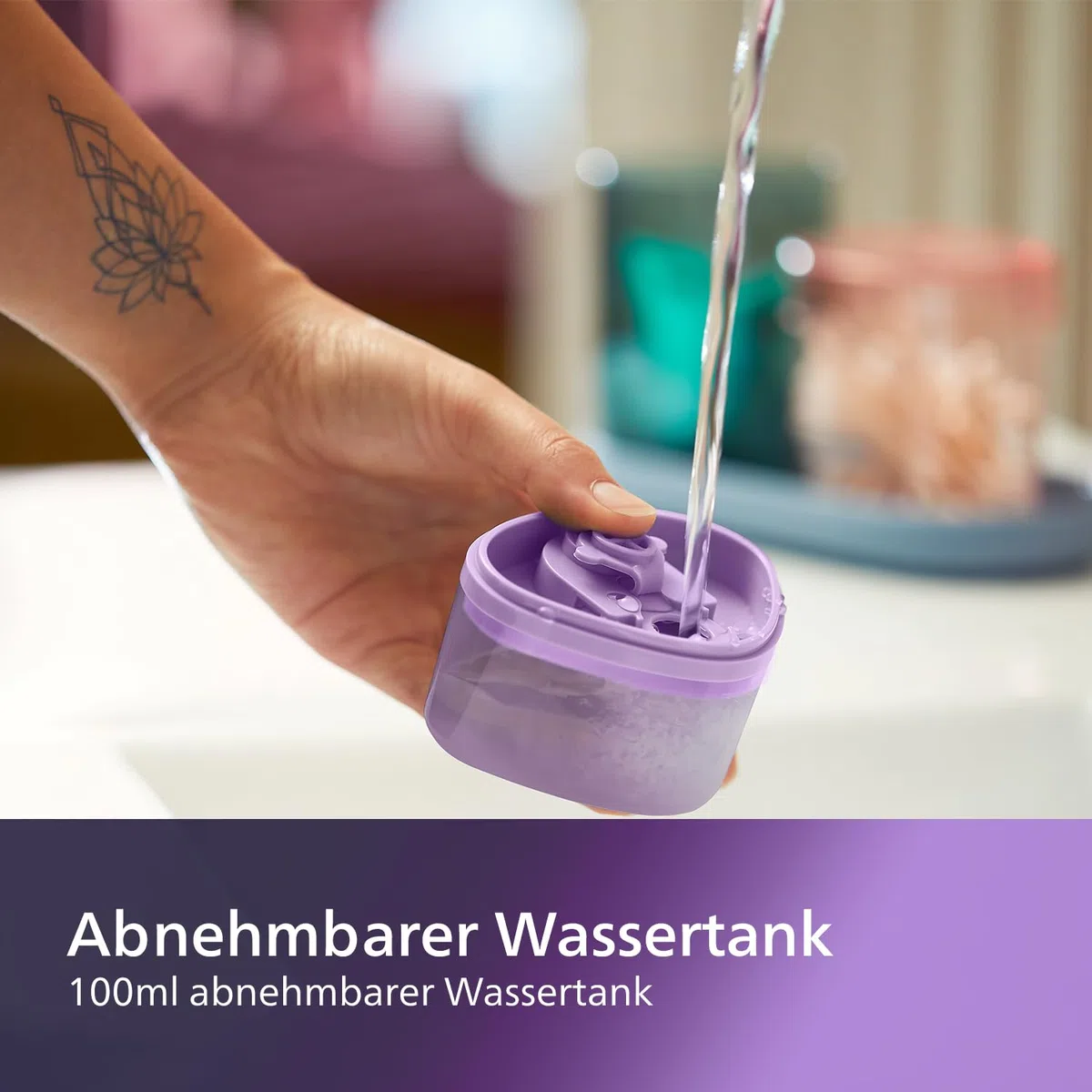 Philips 3000-Serie Tragbarer Dampfglätter - 1000 W, Dampfleistung 20 g/min, 100ml Wassertank, Kein Bügelbrett erforderlich, Inklusive Aufbewahrungstasche, 630g geringes Gewicht, Lila (STH3010/30)