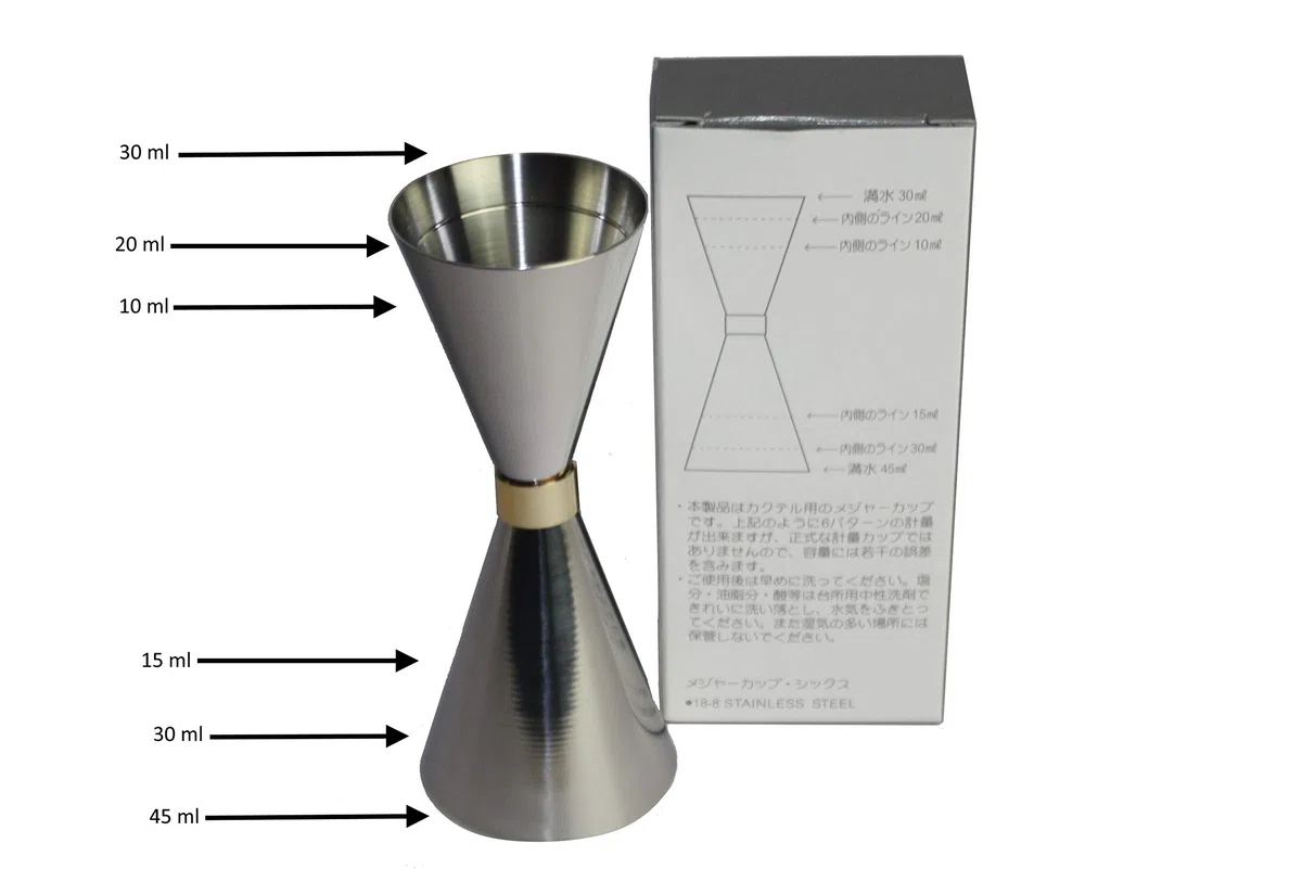 Mr Slim Jigger Cocktail-Messbecher, 30-45 ml, hergestellt in Japan (7 Farben und 3 Größen erhältlich)