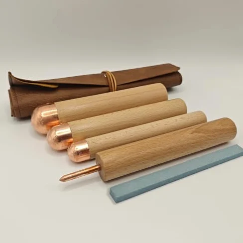 Flint Knapping Tool Kit für Steinzeit-Bastelarbeiten, inklusive Druckflocken und Kupfer-Boppern, ideal für Profis und Anfänger in Archäologie und Überlebensfähigkeiten