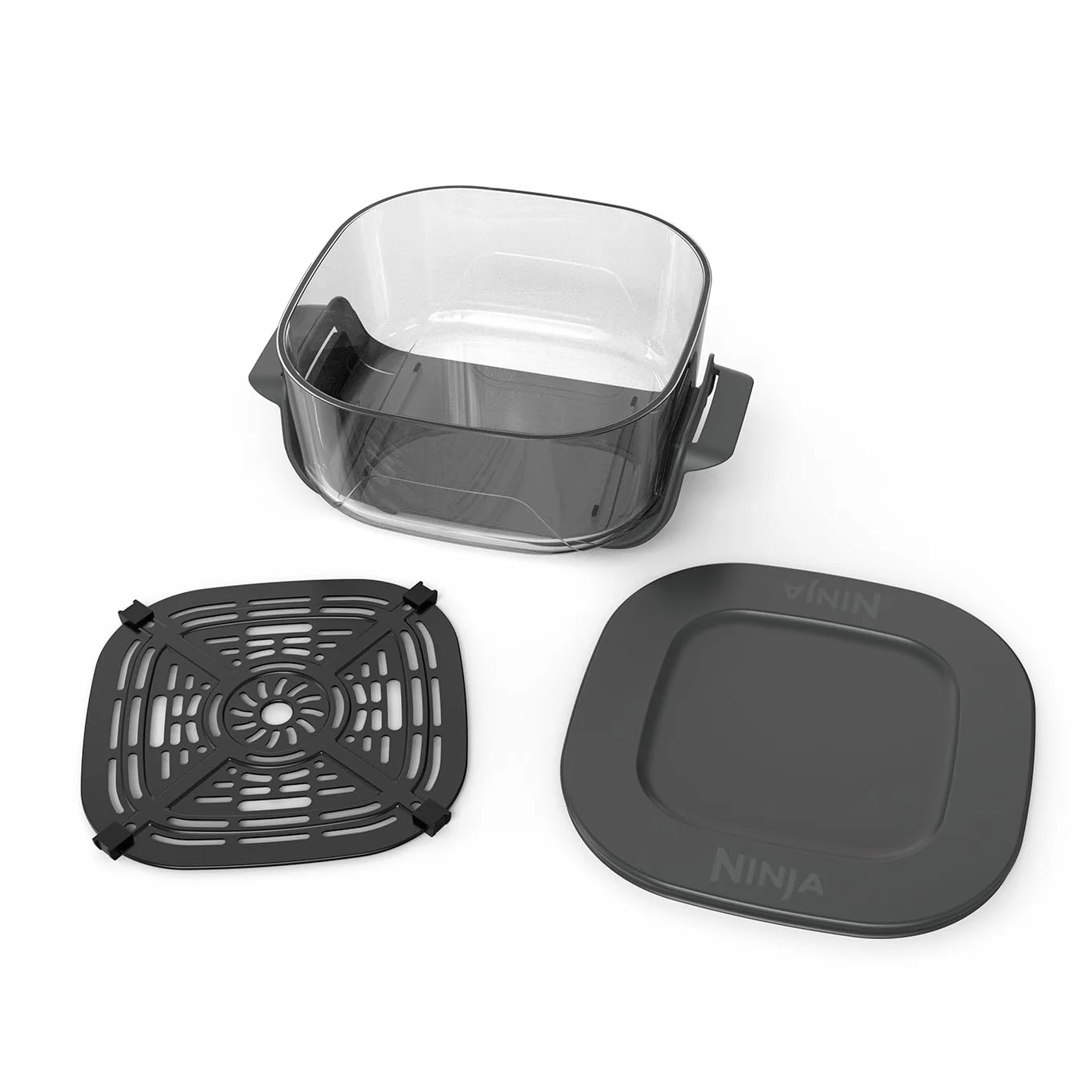 Ninja CRISPi 3,8-l-TempWare-Glasbehälter mit Deckel, großer, wärmebeständiger Heißluftfritteusen-Glasbehälter für Zubereitung, Kochen & Lagerung, BPA-freier Deckel XSKLIDPLTEUUK