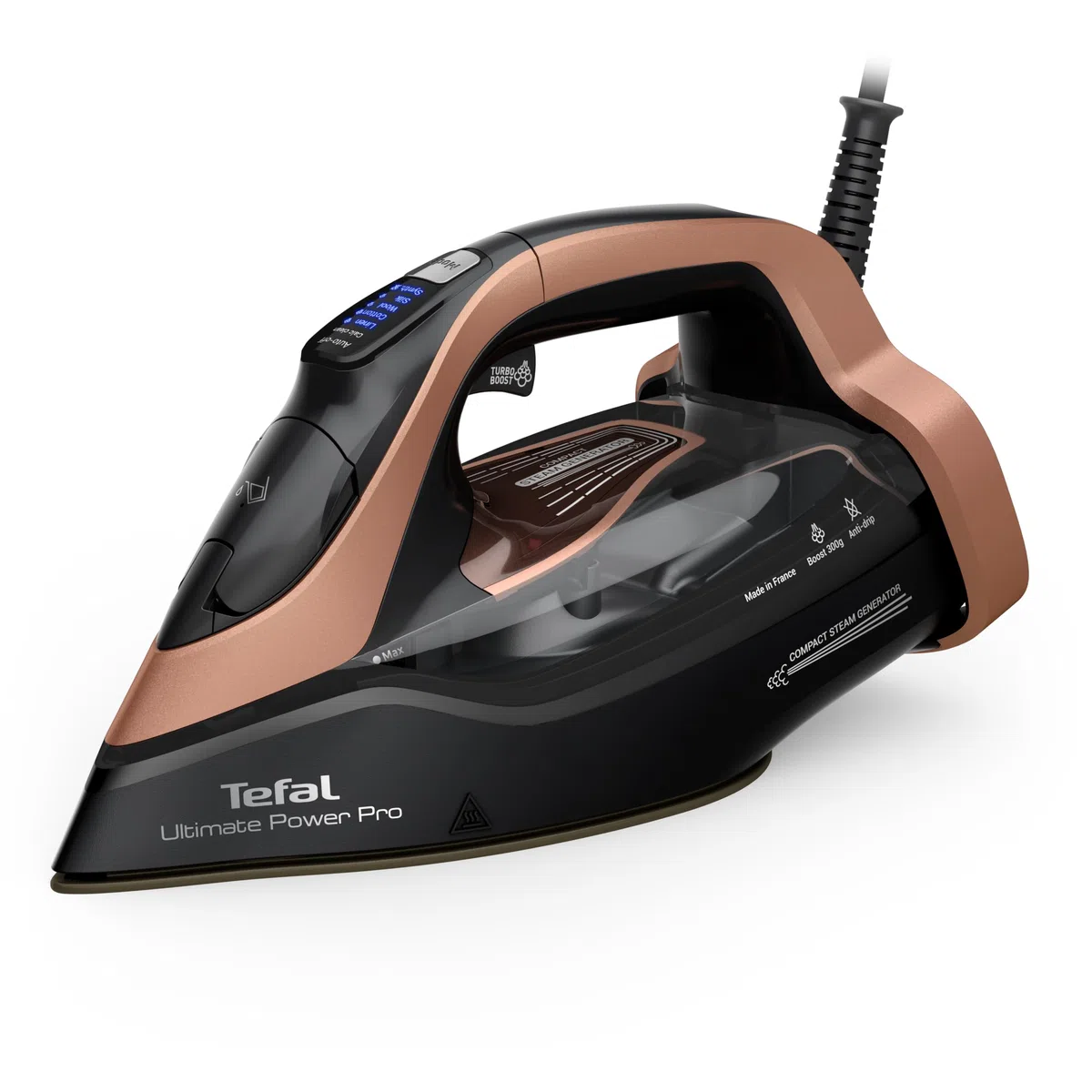 Tefal Ultimate Power Pro Dampfbügeleisen, Pumpentechnologie, 3200 W, 85 g/min kont. Dampfabgabe, 300 g/min-Dampfstoß, Micro Calc-Filter, Autoclean-Bügelsohle, Tropfstopp, 350 ml Wassertank, FV9E50E0