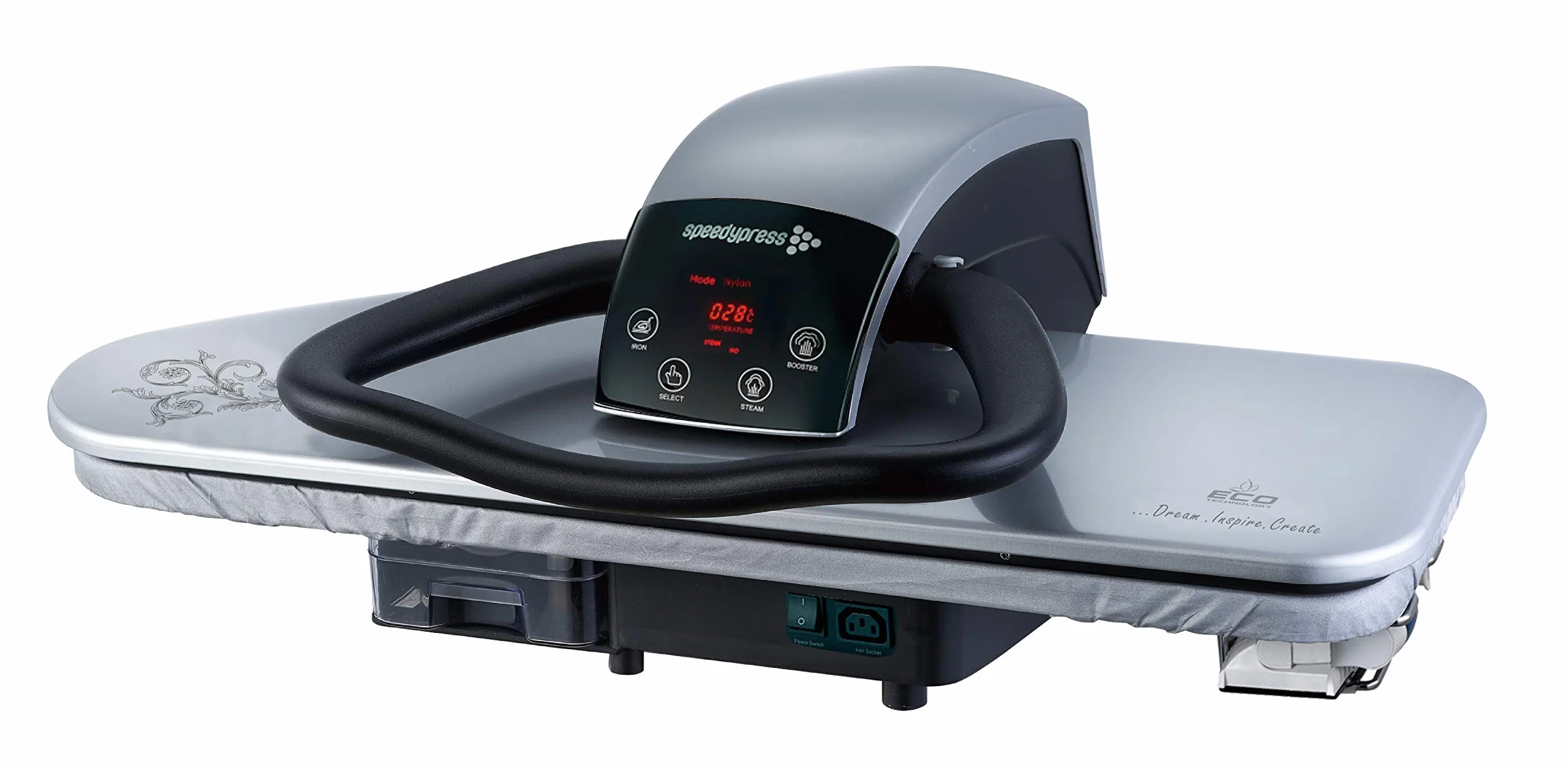 Speedypress Dampfbügelpresse 81HD, silber/schwarz, robust, professionell, 81 cm, mit Ständer