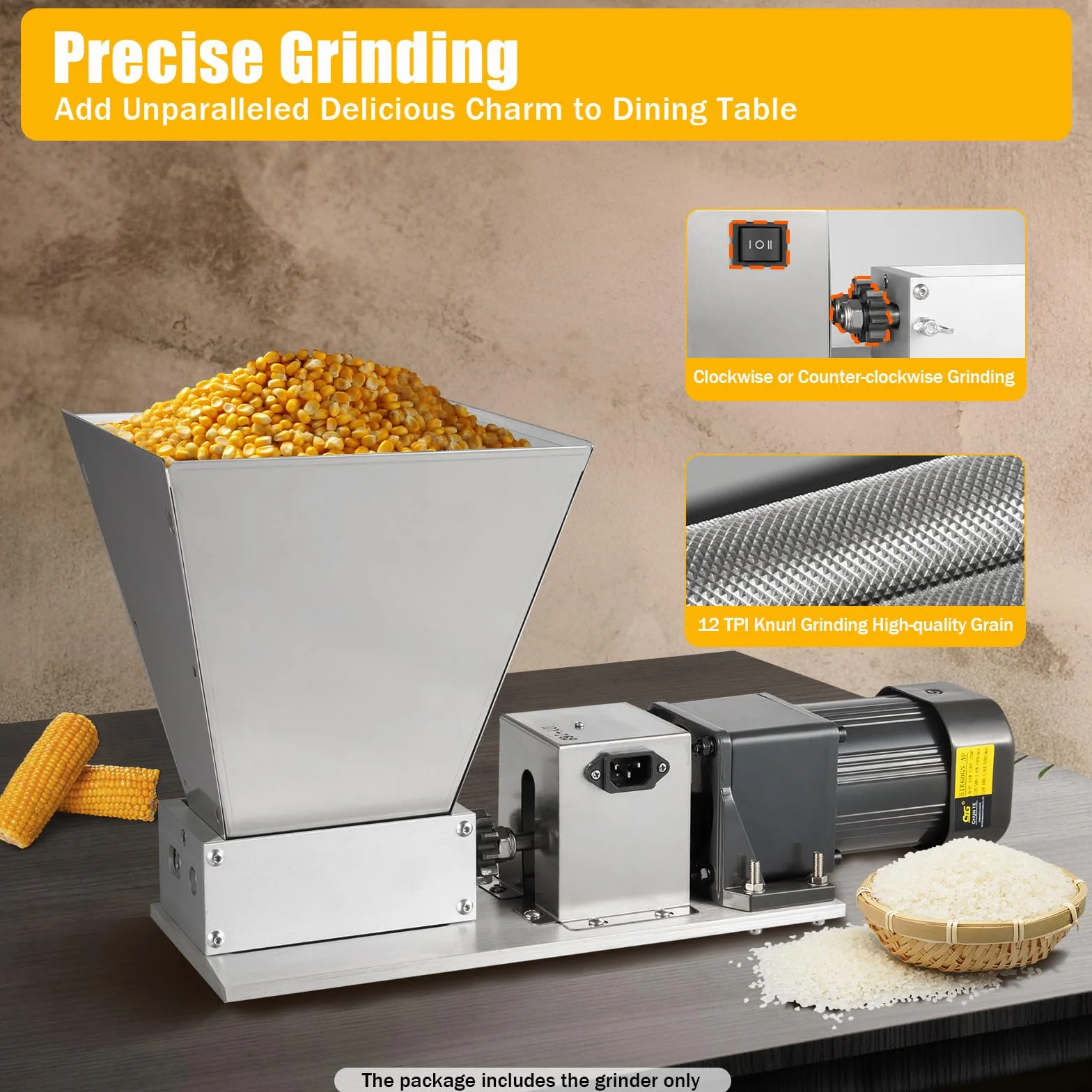 75rpm 4L Getreidemühle Elektrisch, 75W Gewürzmühle Elektrisch, Coffee Grinder, Es Kann Auch Zum Zerkleinern Von Futtermitteln Verwendet Werden