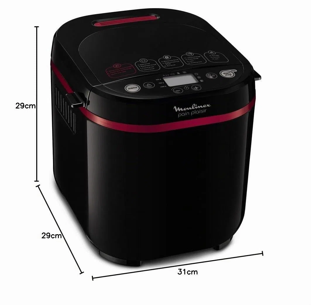 Moulinex Brotbackautomat Programme Kunststoff 31 x 29 x 29 cm Schwarz/Purpur