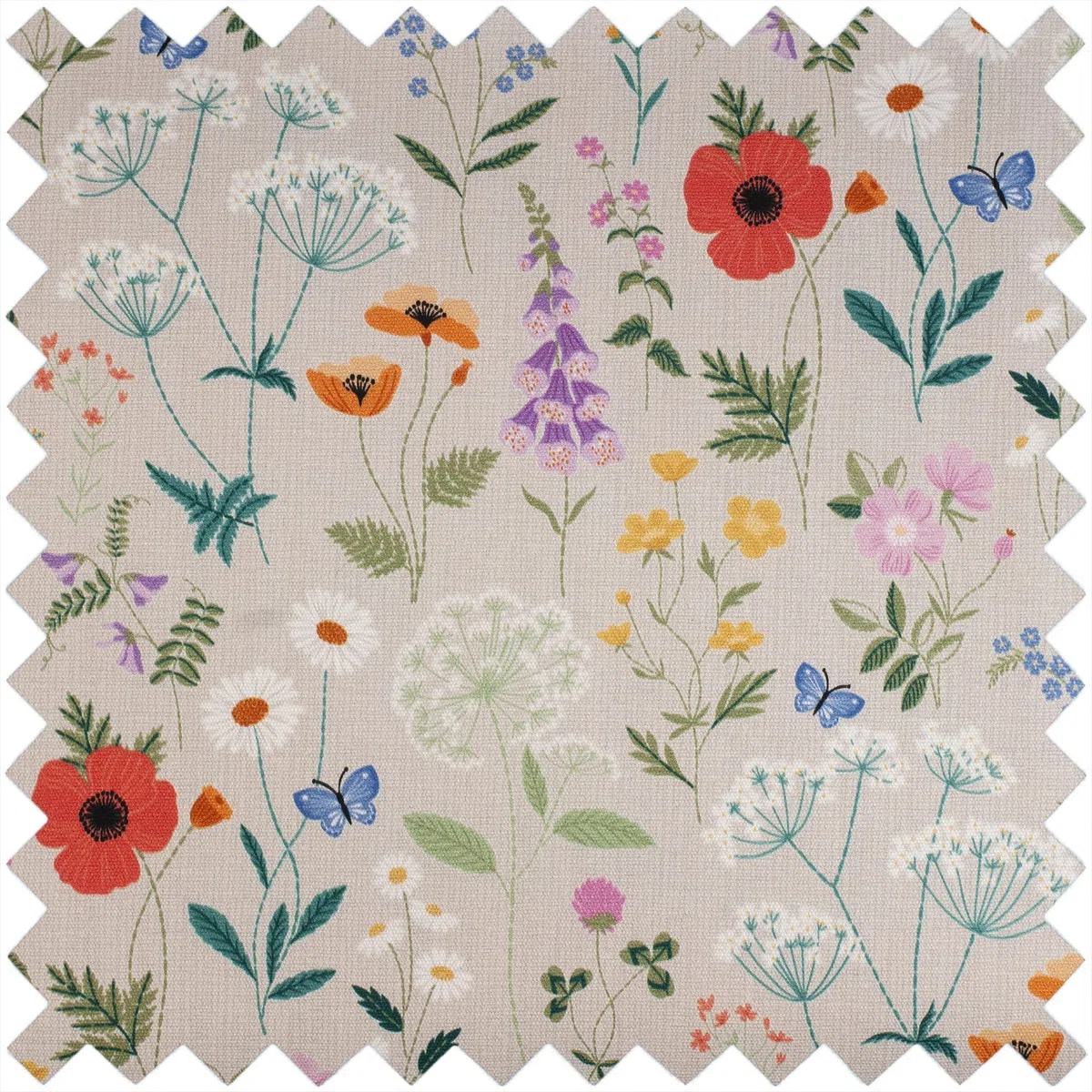 Hobby Gift Nähkästchen groß, Weidenkorb mit zwei Deckeln, Wildblumen
